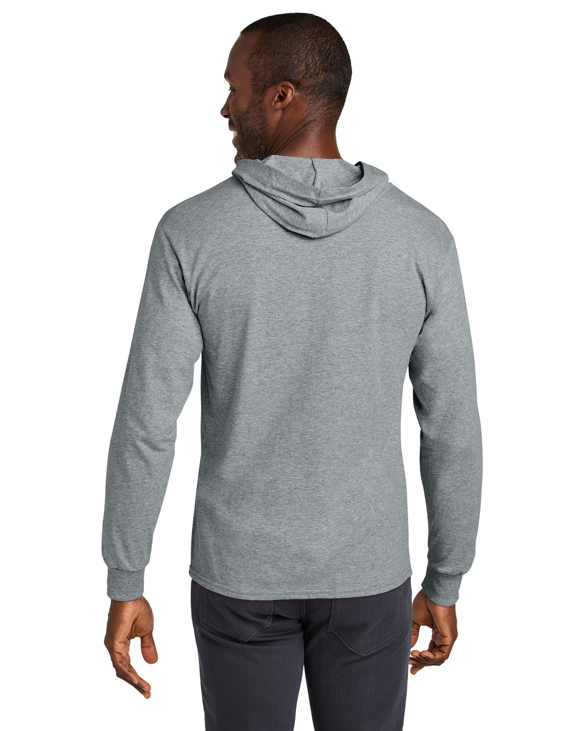 Jerzees 363LH Classics Unisex Cotton Long Sleeve Hooded T-Shirt view 2