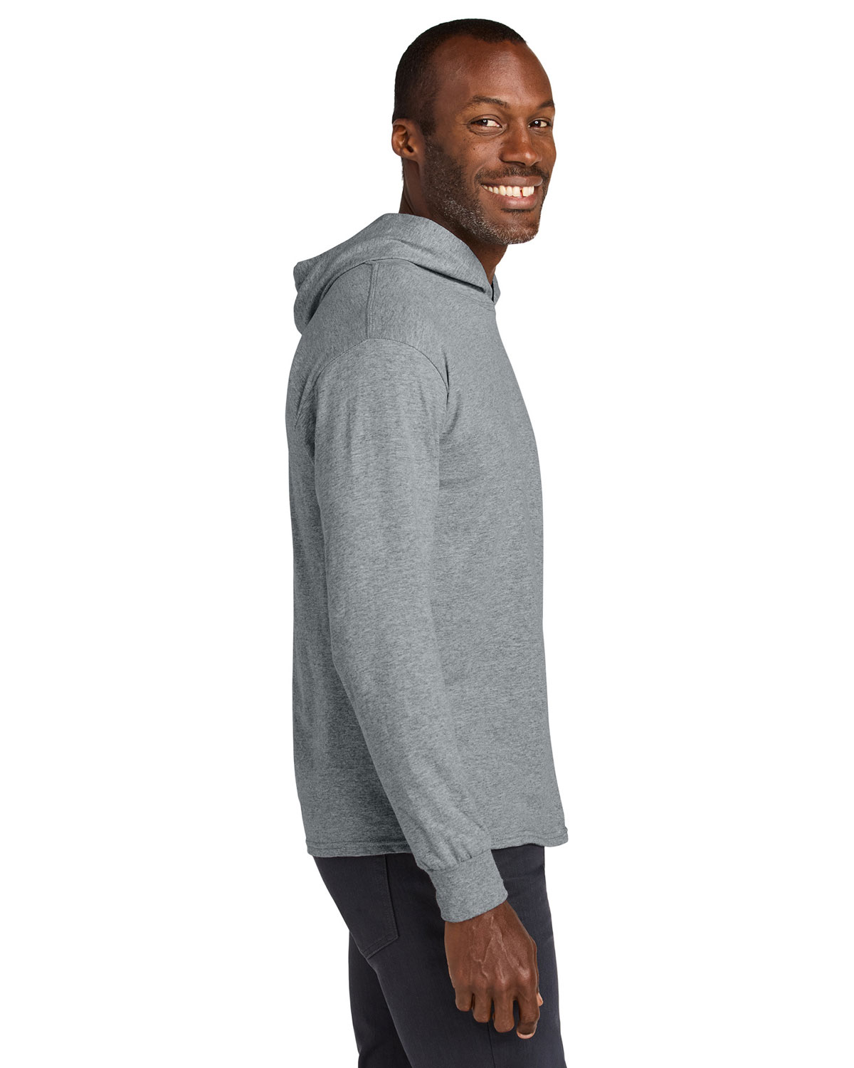 Jerzees 363LH Classics Unisex Cotton Long Sleeve Hooded T-Shirt view 3