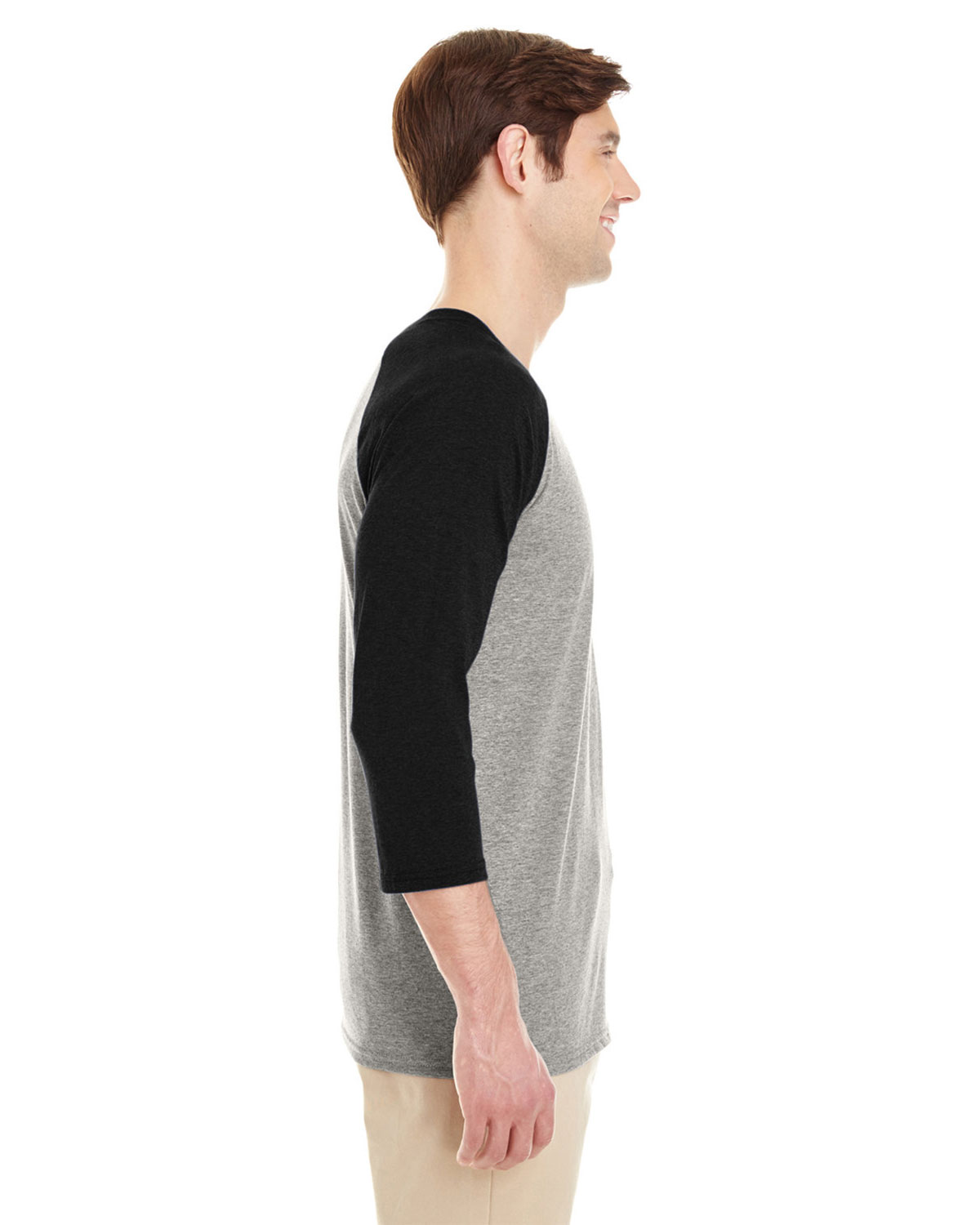 Jerzees 601RR Unisex Triblend Three-Quarter Raglan Baseball T-Shirt view 3