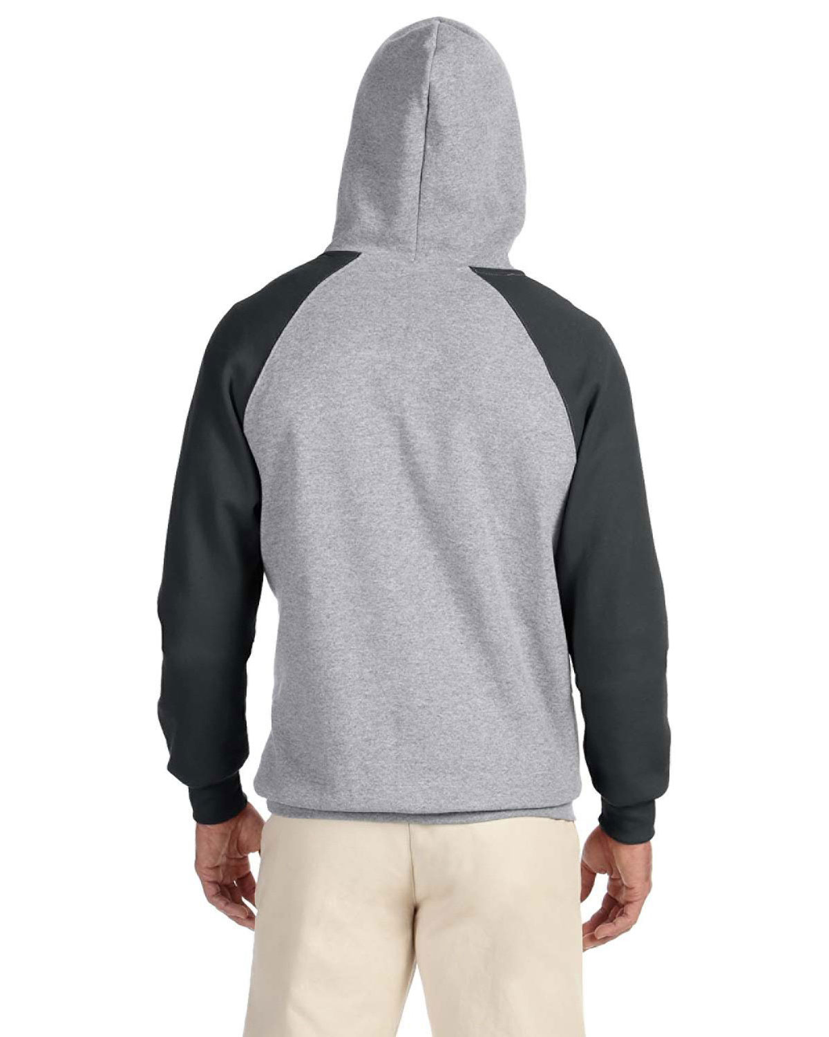 Jerzees 96CR Unisex Nublend� Colorblocked Raglan Hooded Sweatshirt view 2