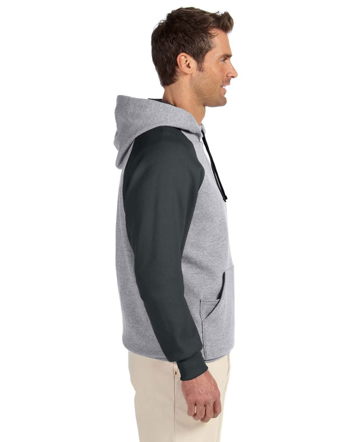 Jerzees 96CR Unisex Nublend� Colorblocked Raglan Hooded Sweatshirt view 3