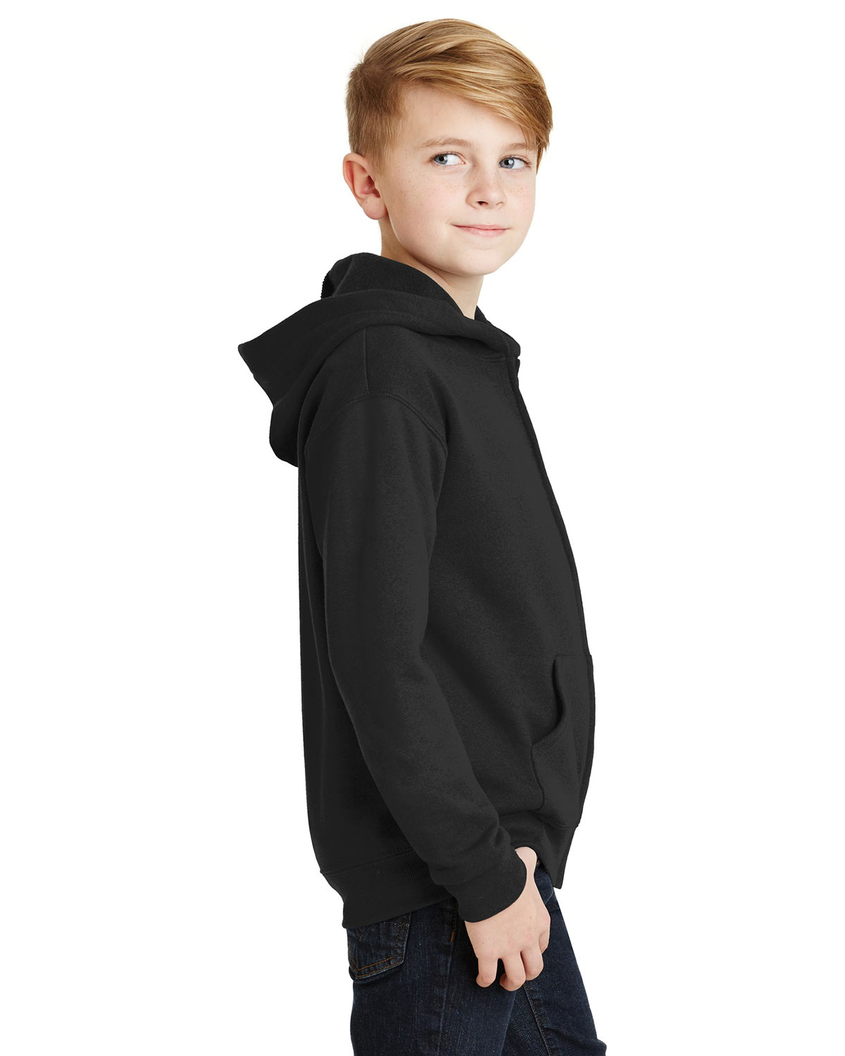 Jerzees 993B Youth NuBlend Full-Zip Hooded Sweatshirt view 3
