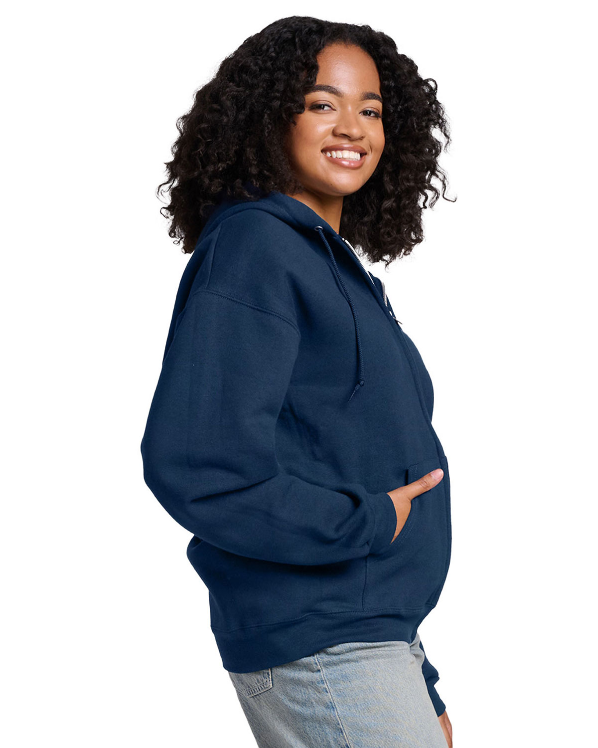 Jerzees Z12MR Unisex Rugged Full-Zip Hooded Sweatshirt view 3