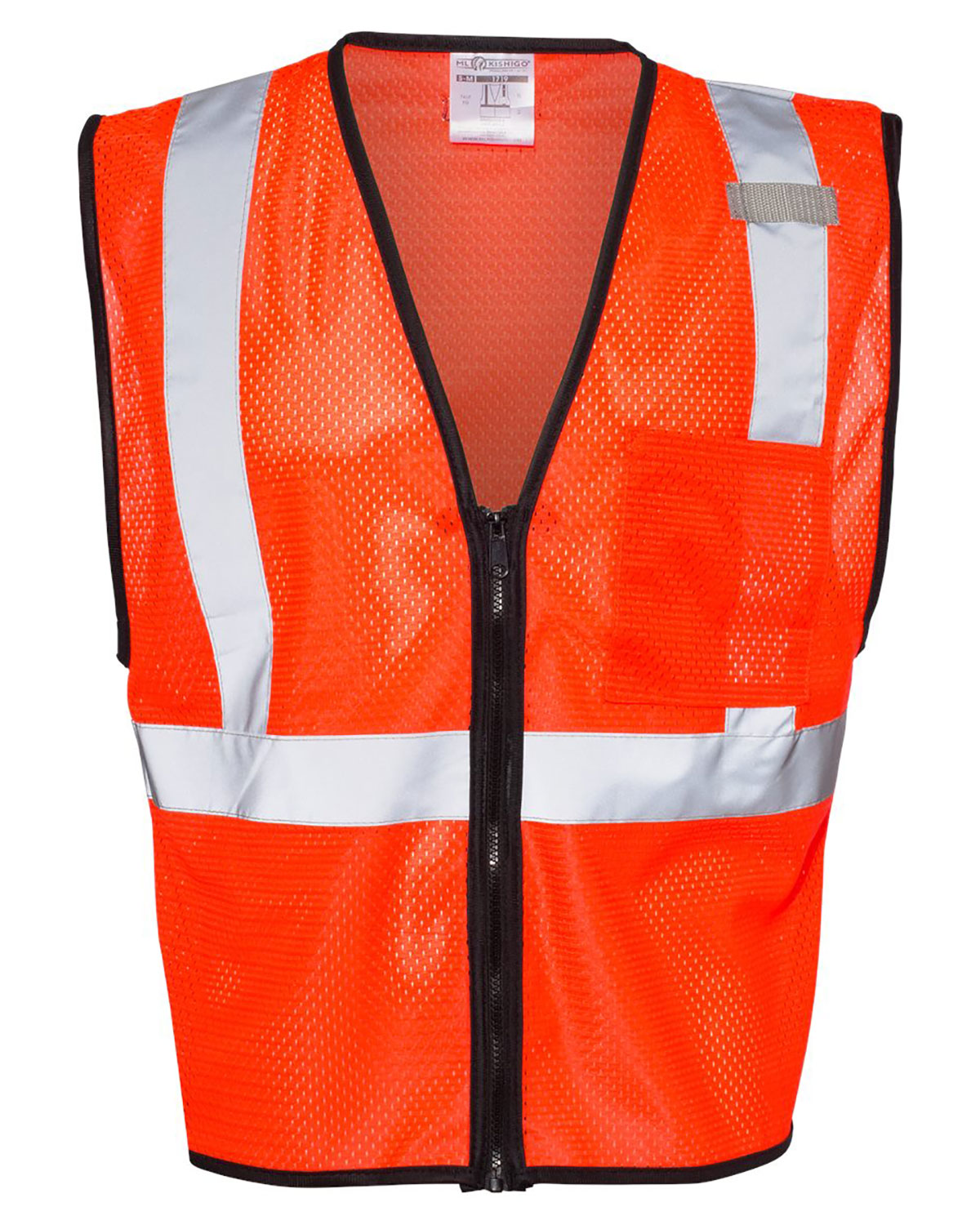 Kishigo 1519-1520 Unisex Single Pocket Zipper Mesh Class 2 Vest