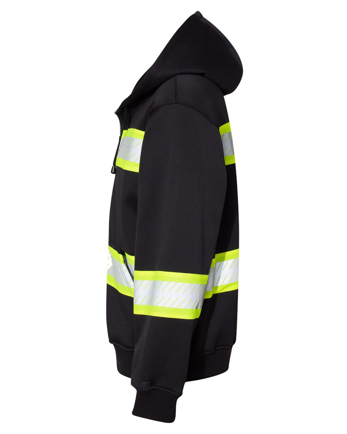 Kishigo B310-313 Men's EV Series� Enhanced Visibility Full-Zip Hooded Sweatshirt view 3