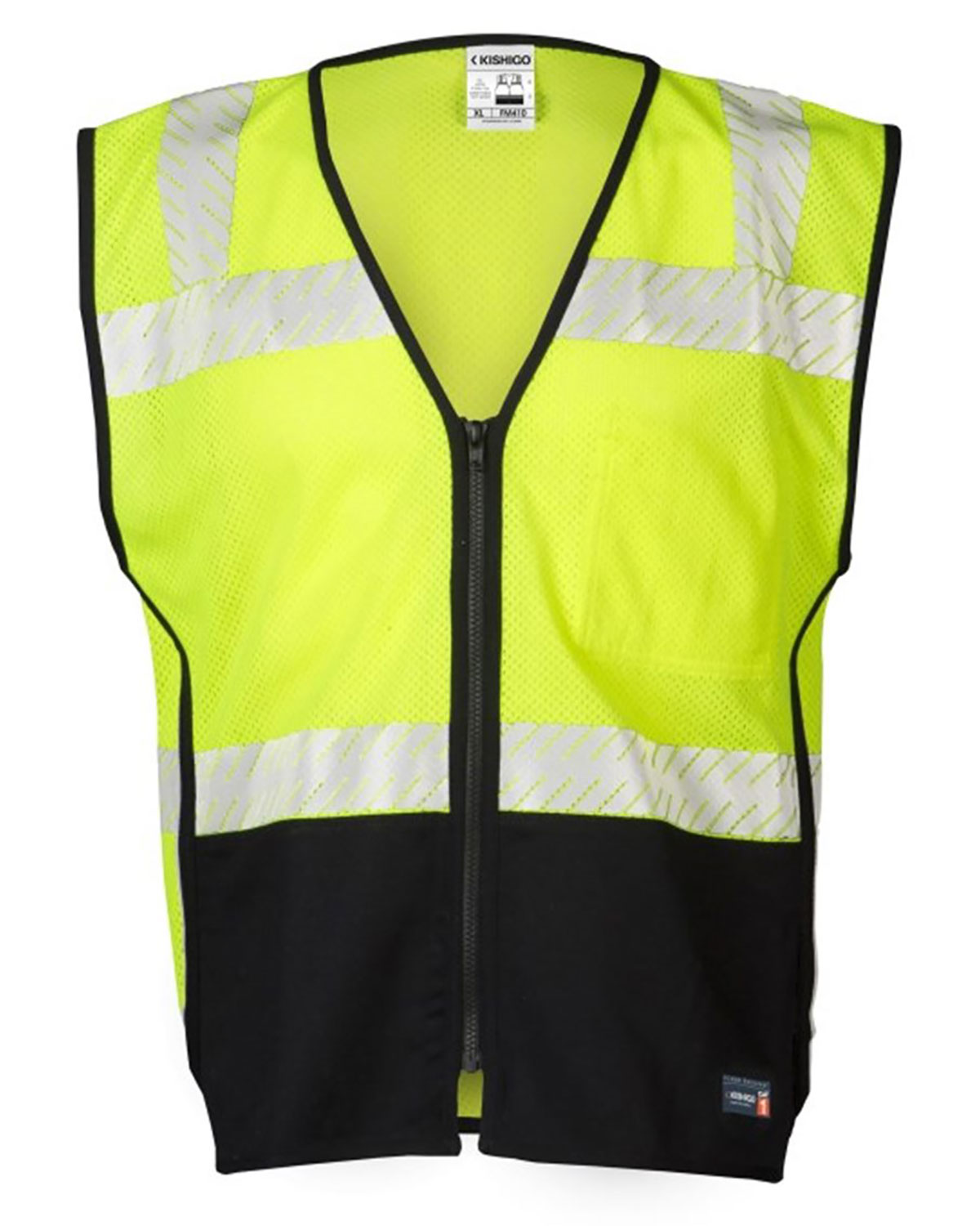 Kishigo FM410 Unisex Premium Black Series� FR Black Bottom Mesh Vest