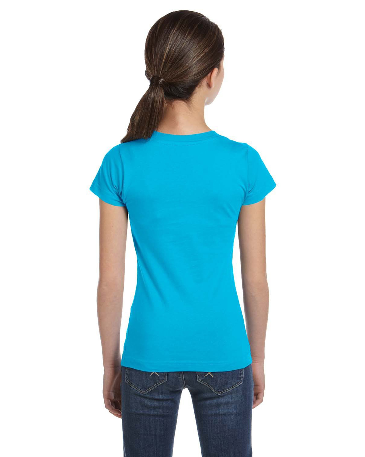 LAT 2616 Girls' Fine Jersey Tee view 2