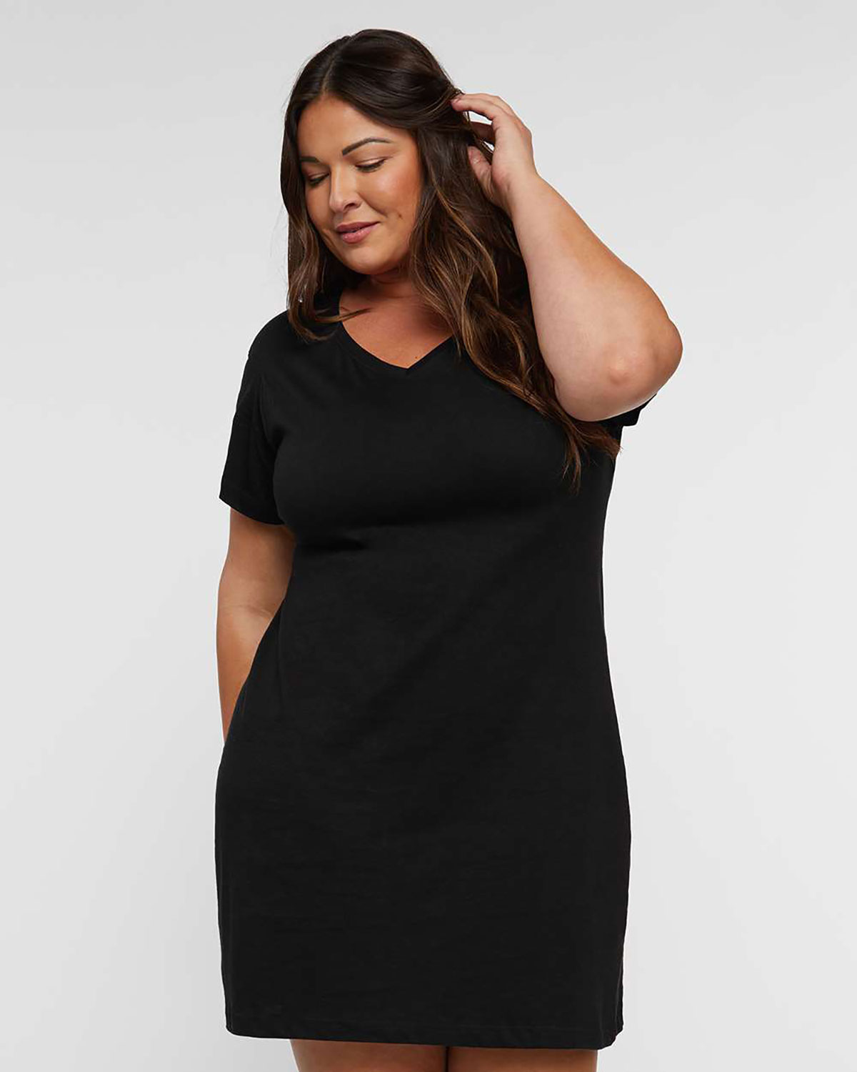 LAT 3522 Women's Fine Jersey V-Neck Coverup