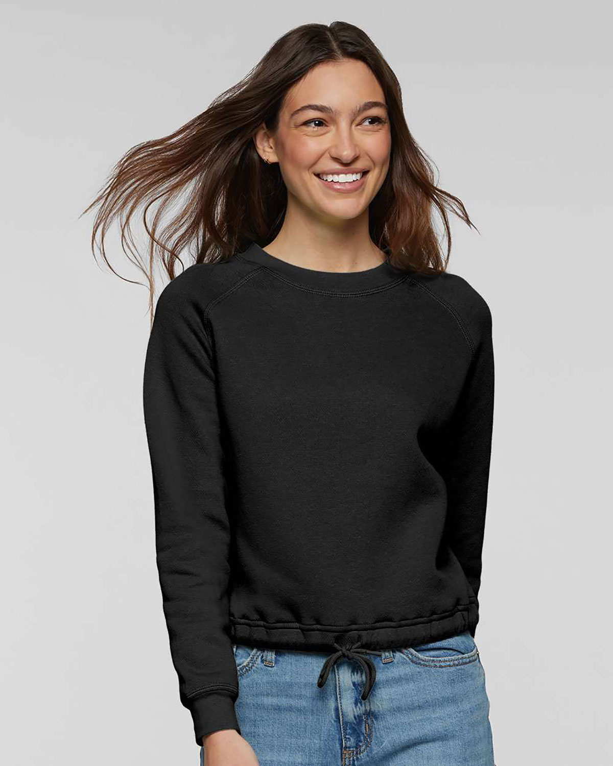 LAT 3528 Women's Relaxed Boxy Crewneck Sweatshirt