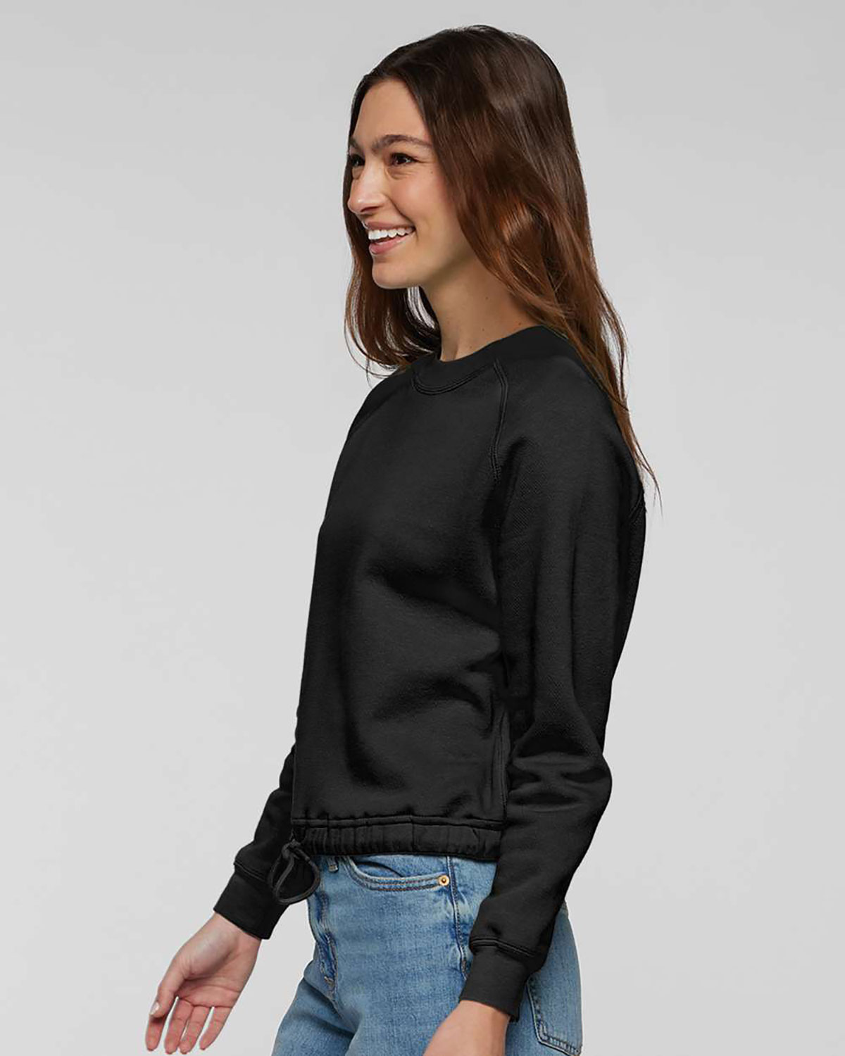 LAT 3528 Women's Relaxed Boxy Crewneck Sweatshirt view 3