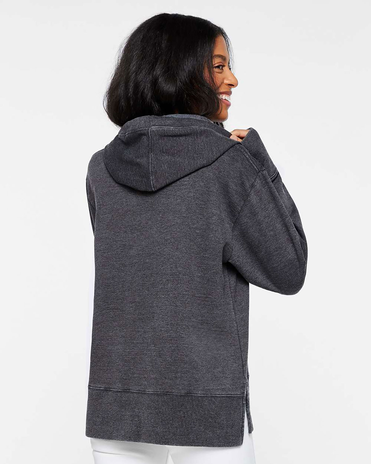 LAT 3536 Women's Vintage Wash Hoodie Sweatshirt view 2