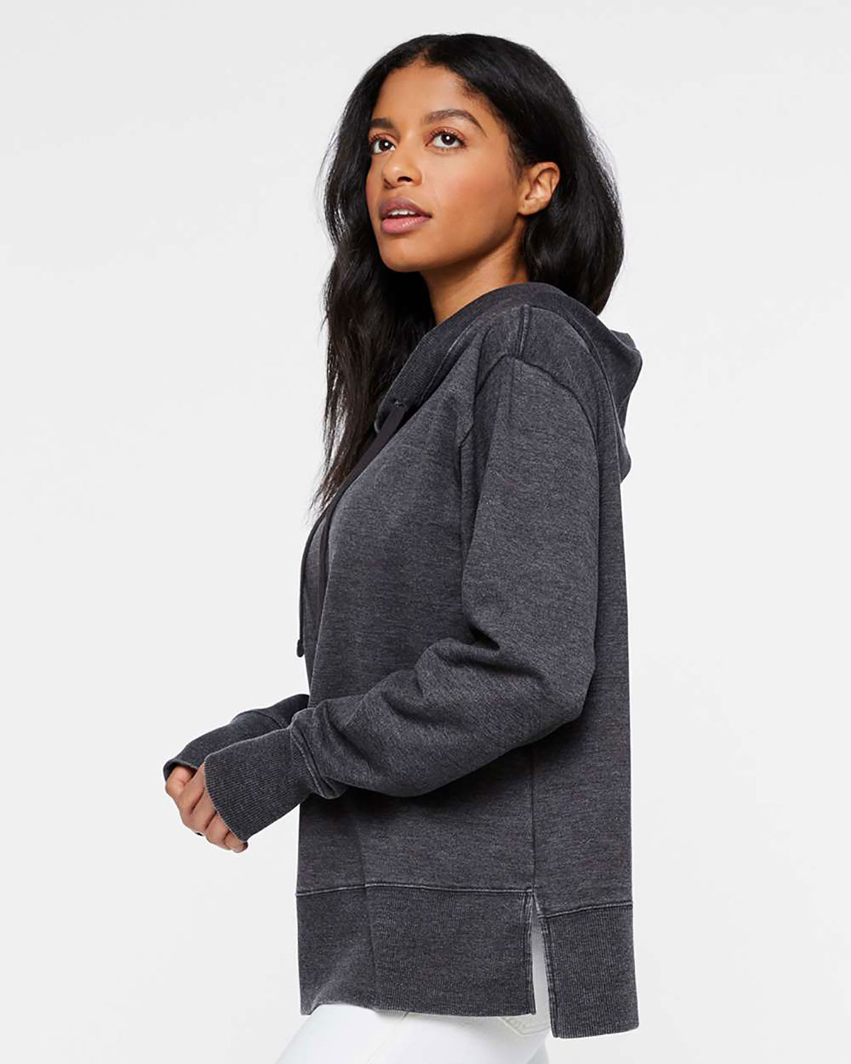 LAT 3536 Women's Vintage Wash Hoodie Sweatshirt view 3