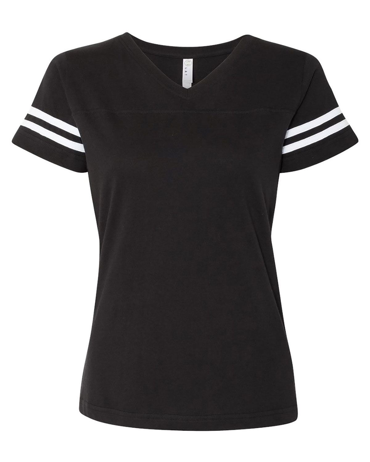 LAT 3537 Women's Football V-Neck Fine Jersey Tee