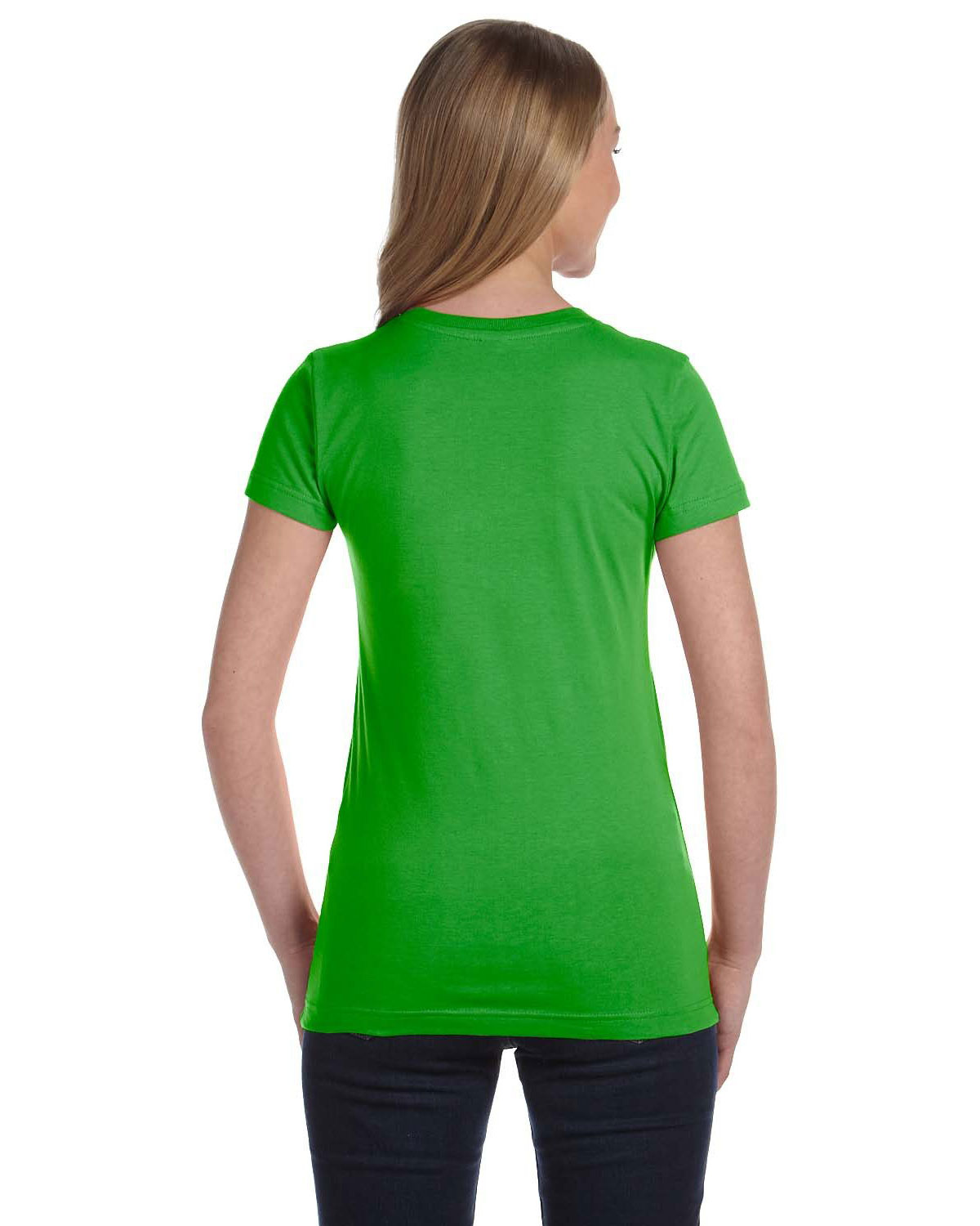 LAT 3616 Women's Fitted Fine Jersey Tee view 2