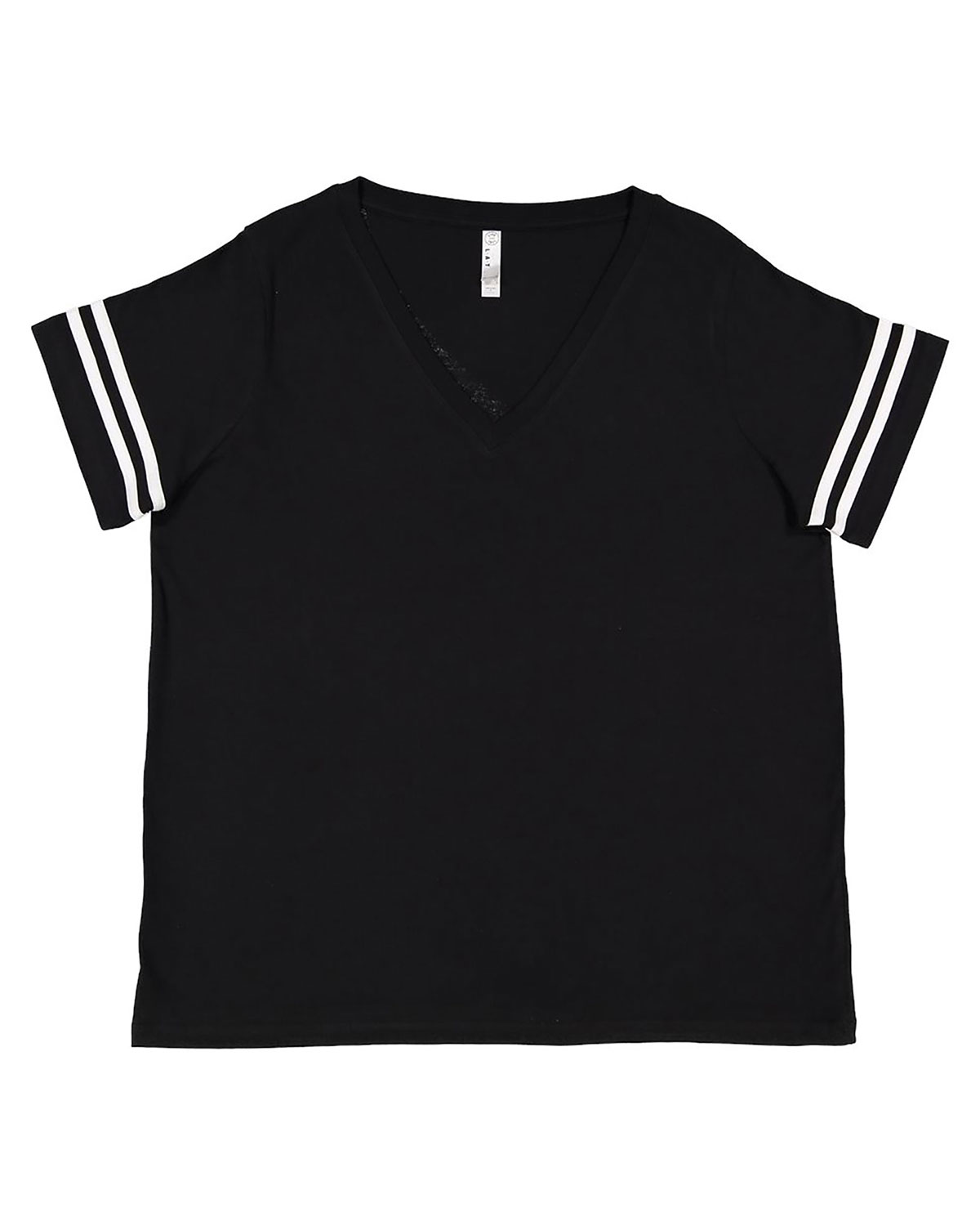 LAT 3837 Women's Curvy Collection Vintage Football Tee