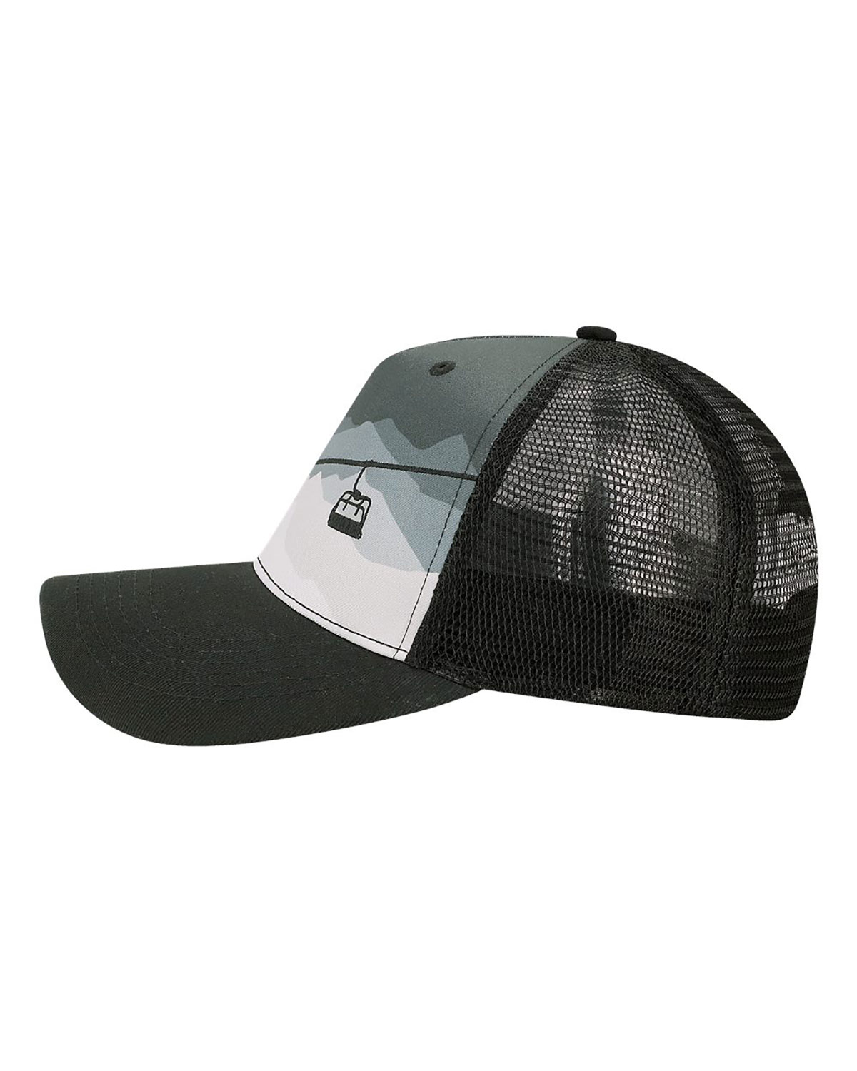 LOCALE 5PTKR Printed Five-Panel Trucker Cap