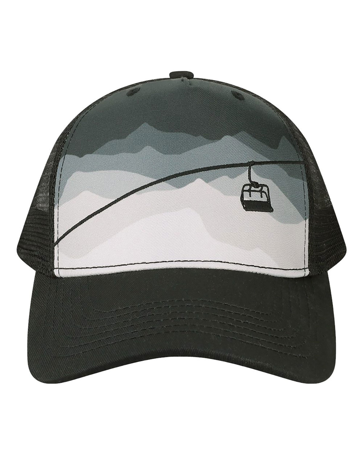 LOCALE 5PTKR Printed Five-Panel Trucker Cap view 3