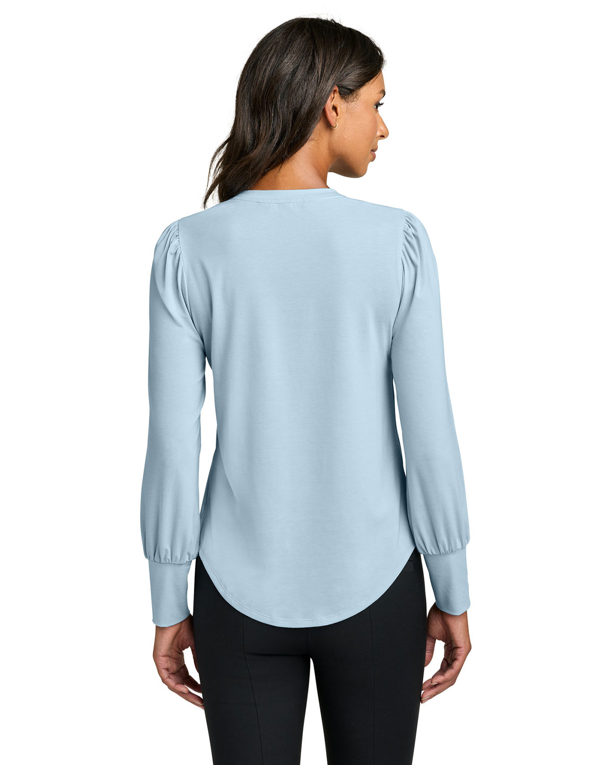 Mercer+Mettle MM1019 Women's Stretch Jersey Long Sleeve Blouson Top view 2