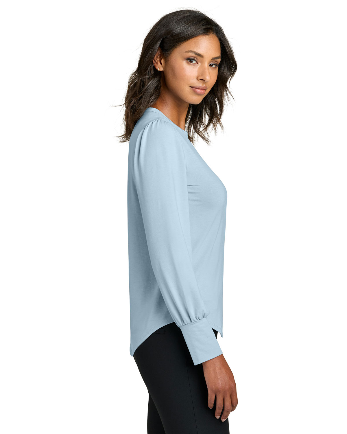 Mercer+Mettle MM1019 Women's Stretch Jersey Long Sleeve Blouson Top view 3