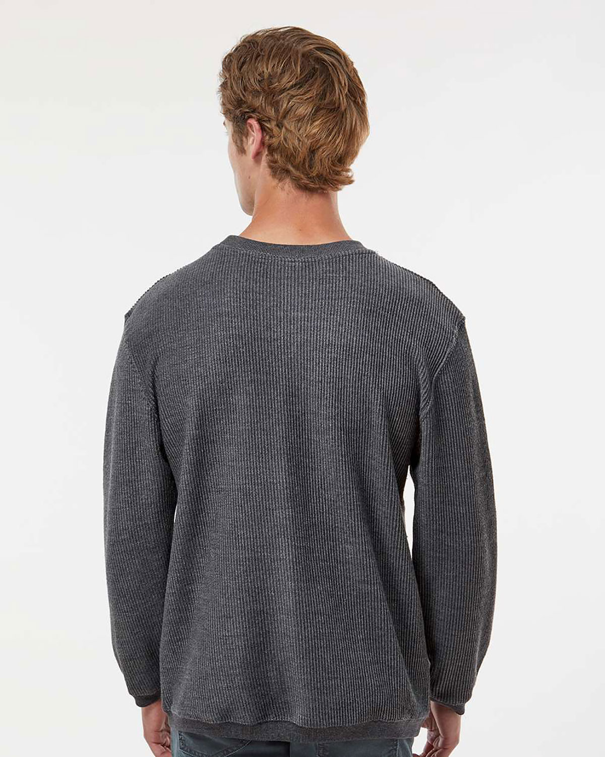 MV Sport 19179 Unisex Corded Crewneck Sweatshirt view 2