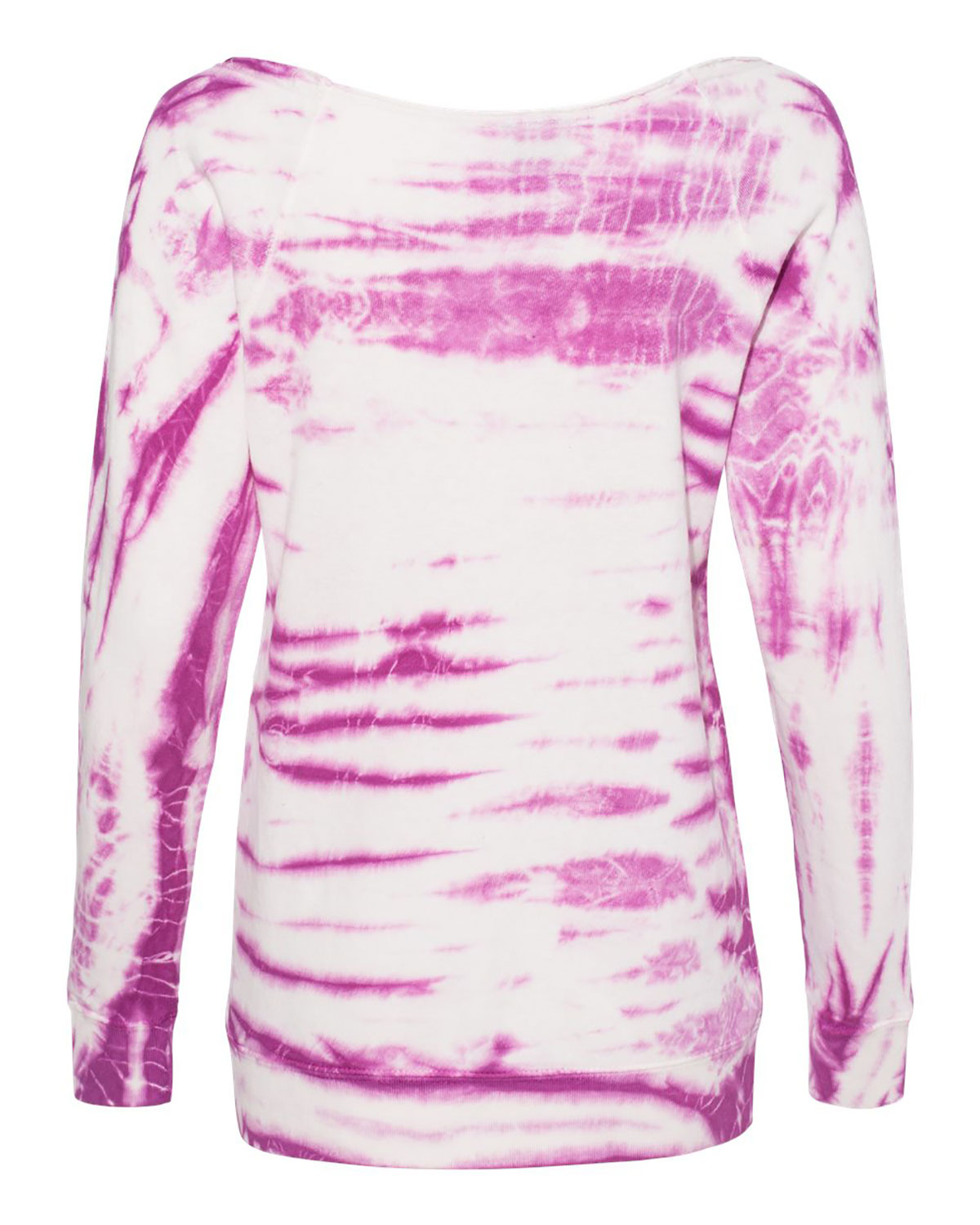 MV Sport W20173 Women's French Terry Off-the-Shoulder Tie-Dyed Sweatshirt view 2