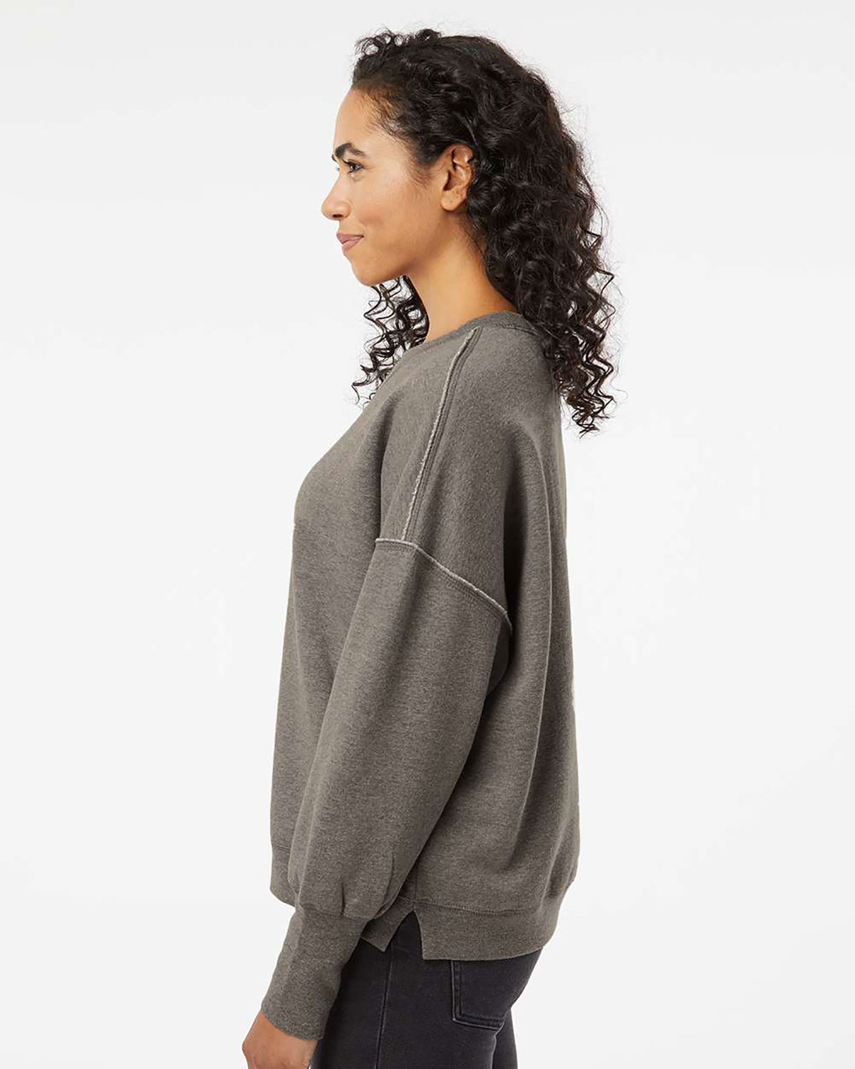 MV Sport W22712 Women's Sueded Fleece Crewneck Sweatshirt view 3