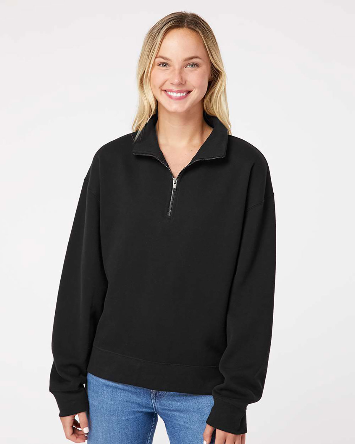 MV Sport W22713 Women's Sueded Fleece Quarter-Zip Sweatshirt