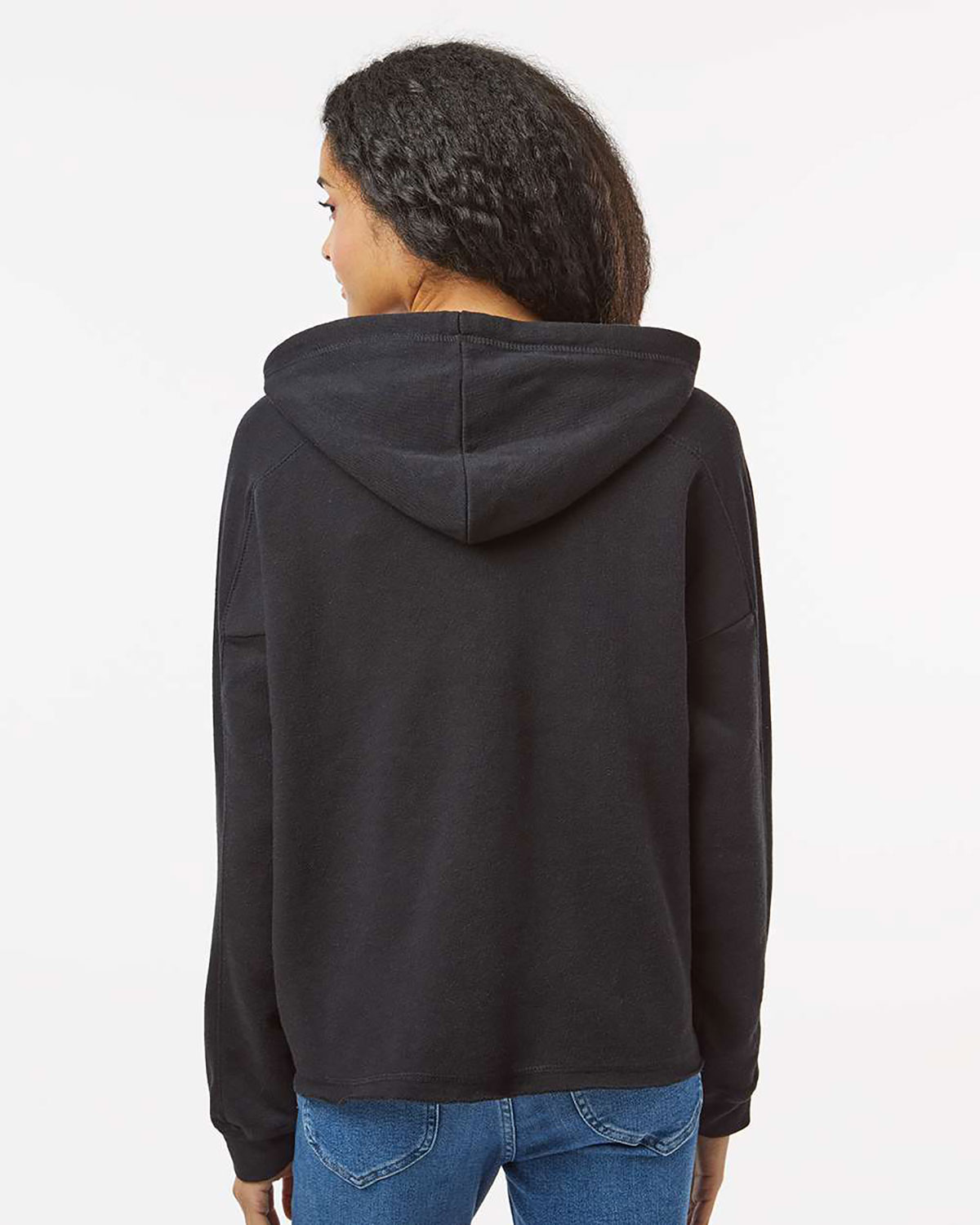 MV Sport W23101 Women's Angel Fleece Crop Hooded Sweatshirt view 2