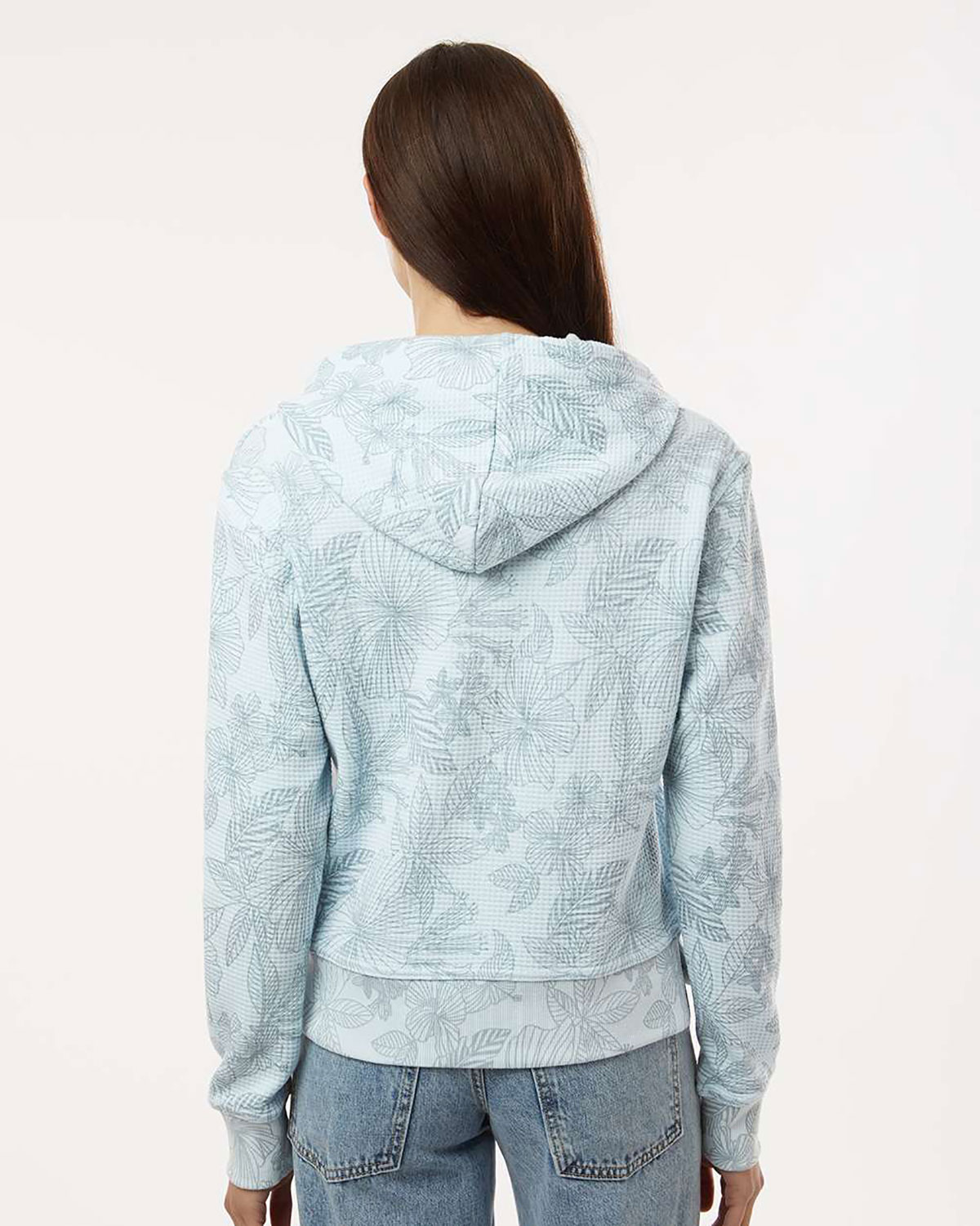 MV Sport W24105 Women's Maddie Floral Print Hooded Sweatshirt view 2