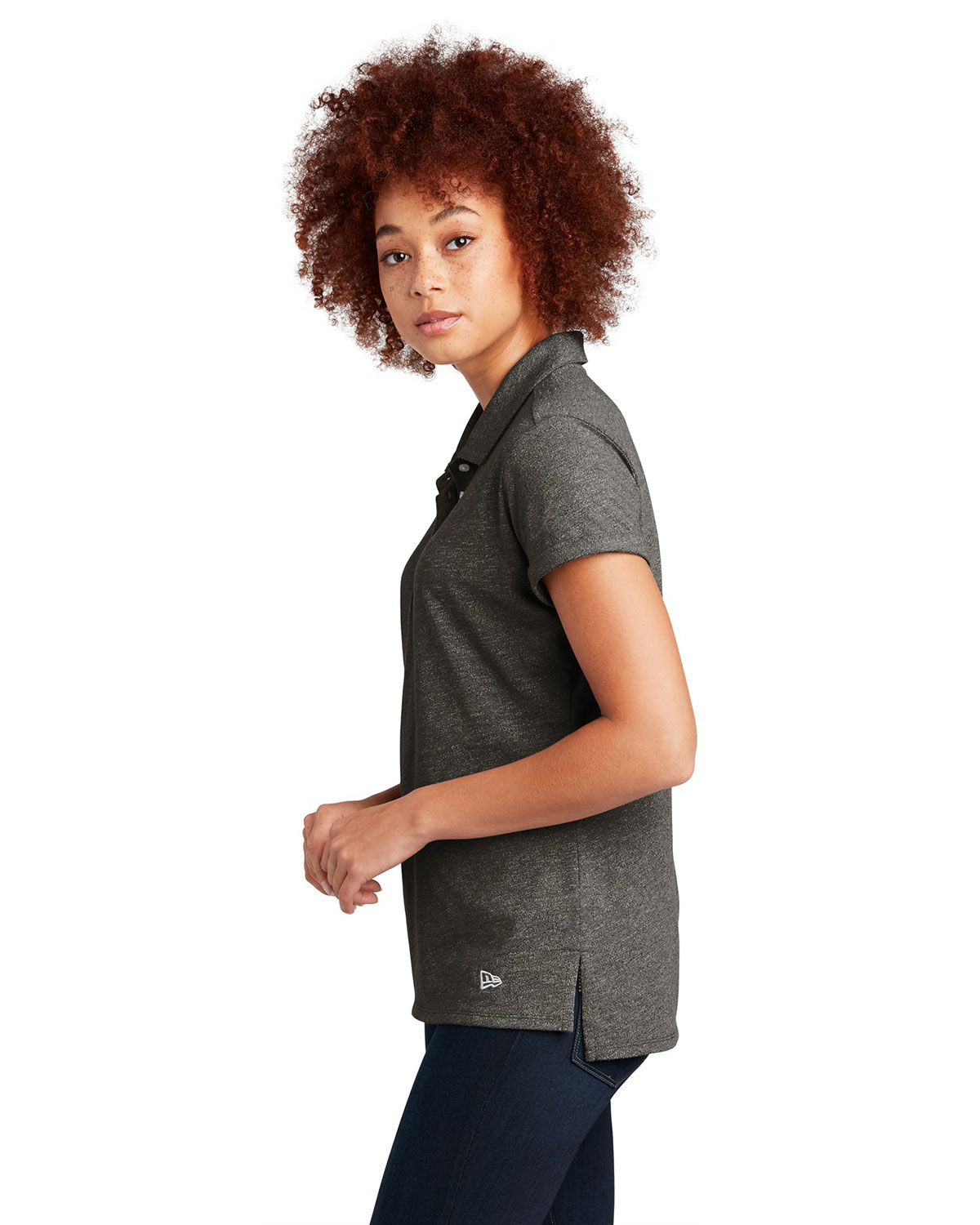 New Era LNEA301 Women's Slub Twist Polo view 3