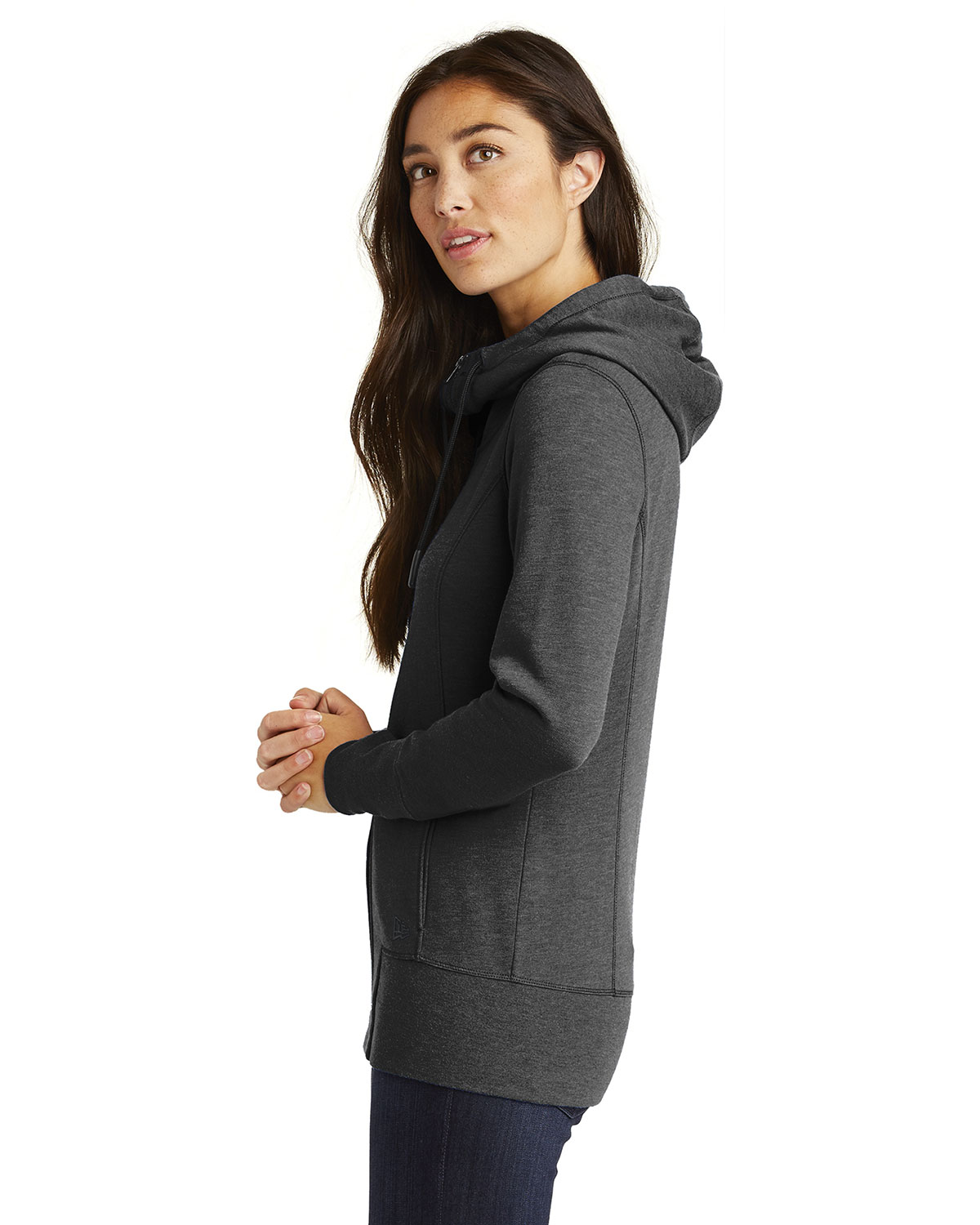 New Era LNEA511 Women's Tri-Blend Fleece Full-Zip Hoodie view 3