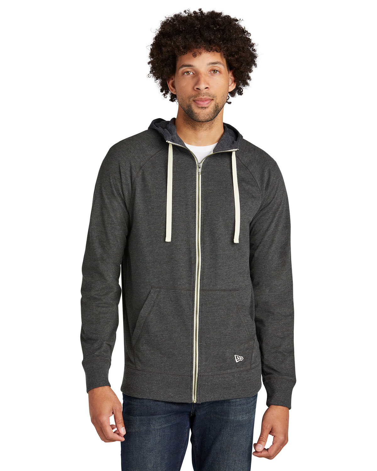 New Era NEA122 Sueded Cotton Blend Full-Zip Hoodie