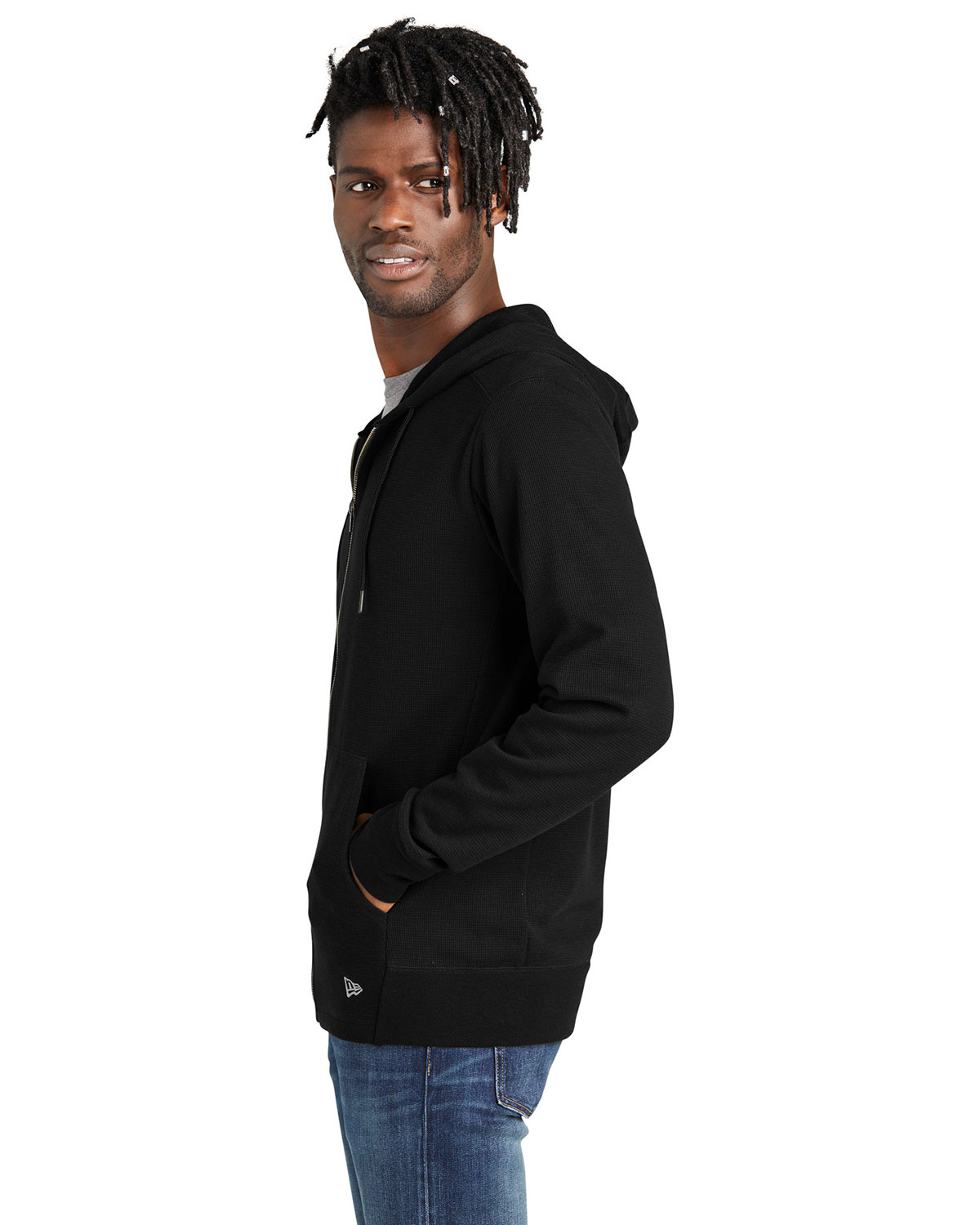 New Era NEA141 Thermal Full-Zip Hoodie view 3
