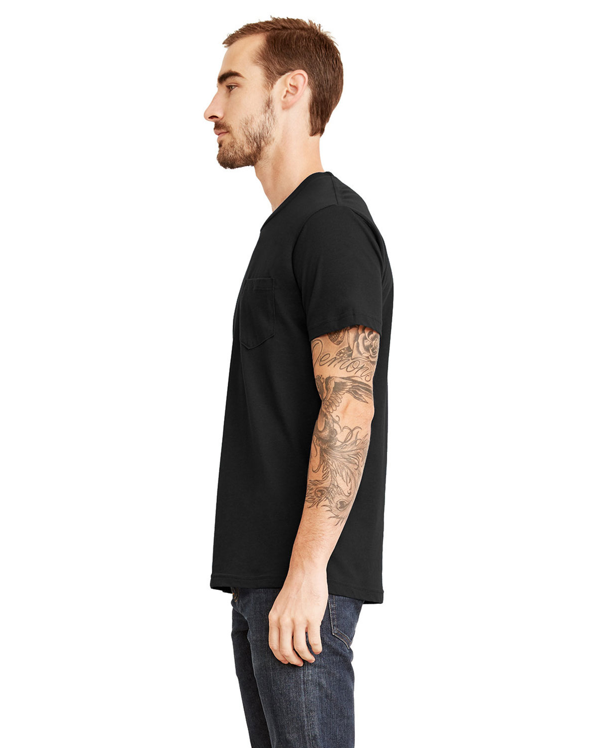 Next Level Apparel 3605 Unisex Cotton Pocket T-Shirt view 3