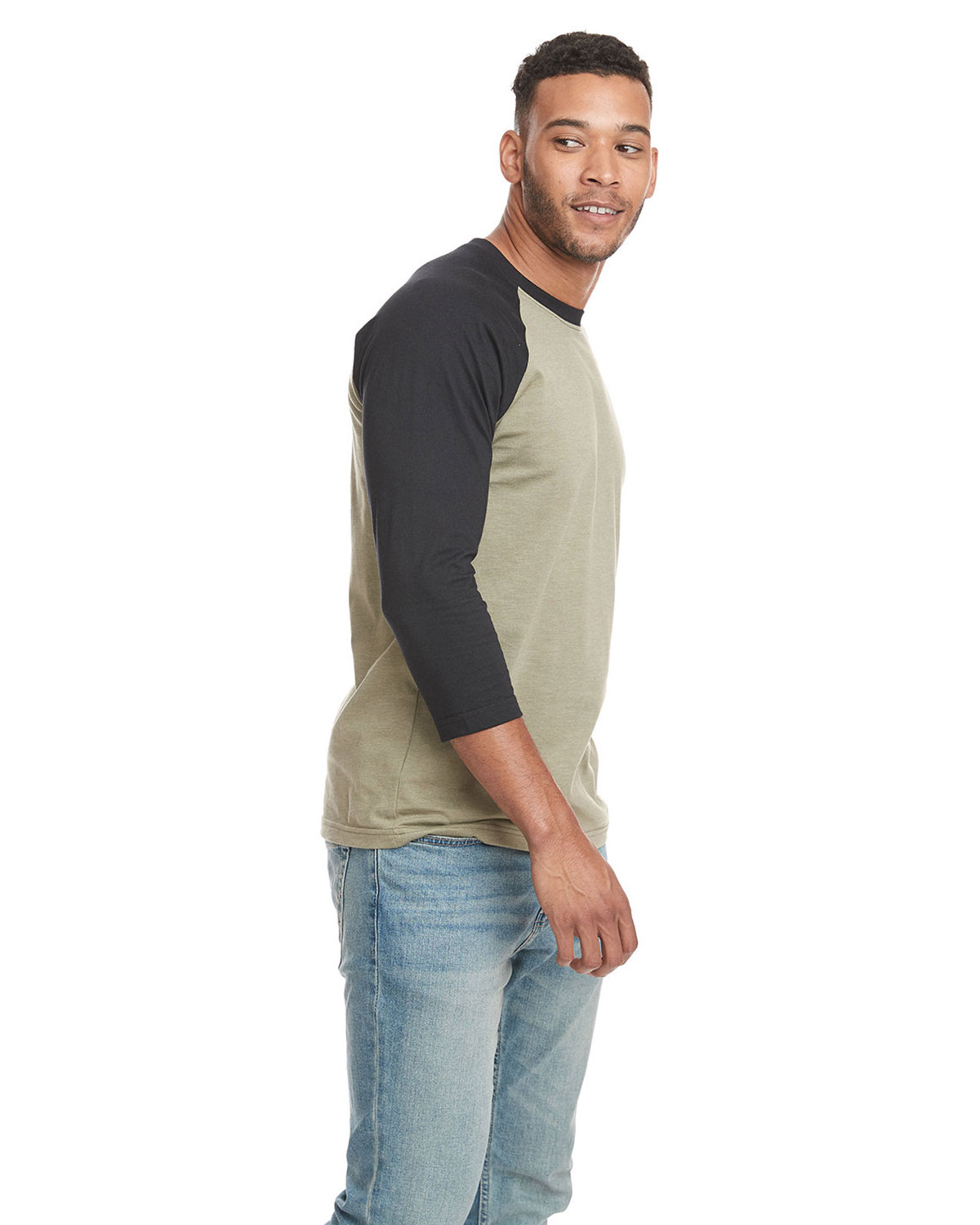 Next Level Apparel 6251 Unisex CVC Three-Quarter Sleeve Raglan T-Shirt view 3