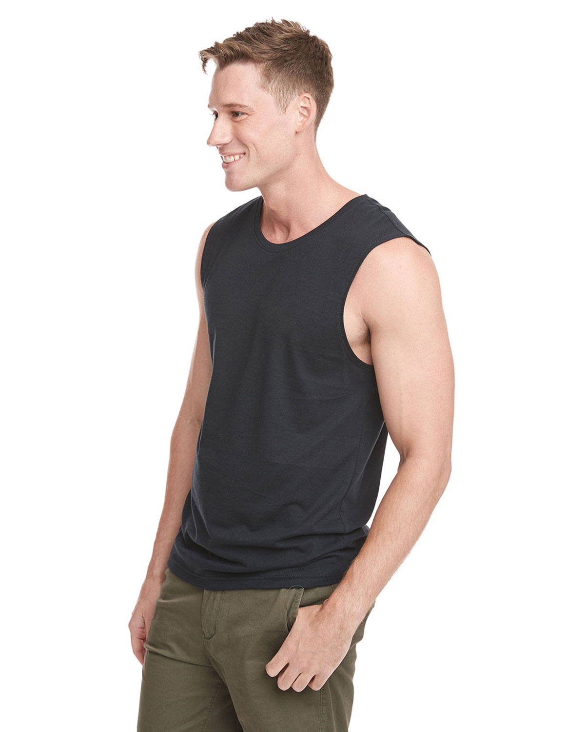Next Level Apparel 6333 Unisex Lightweight Cotton/Poly Muscle Tank view 3