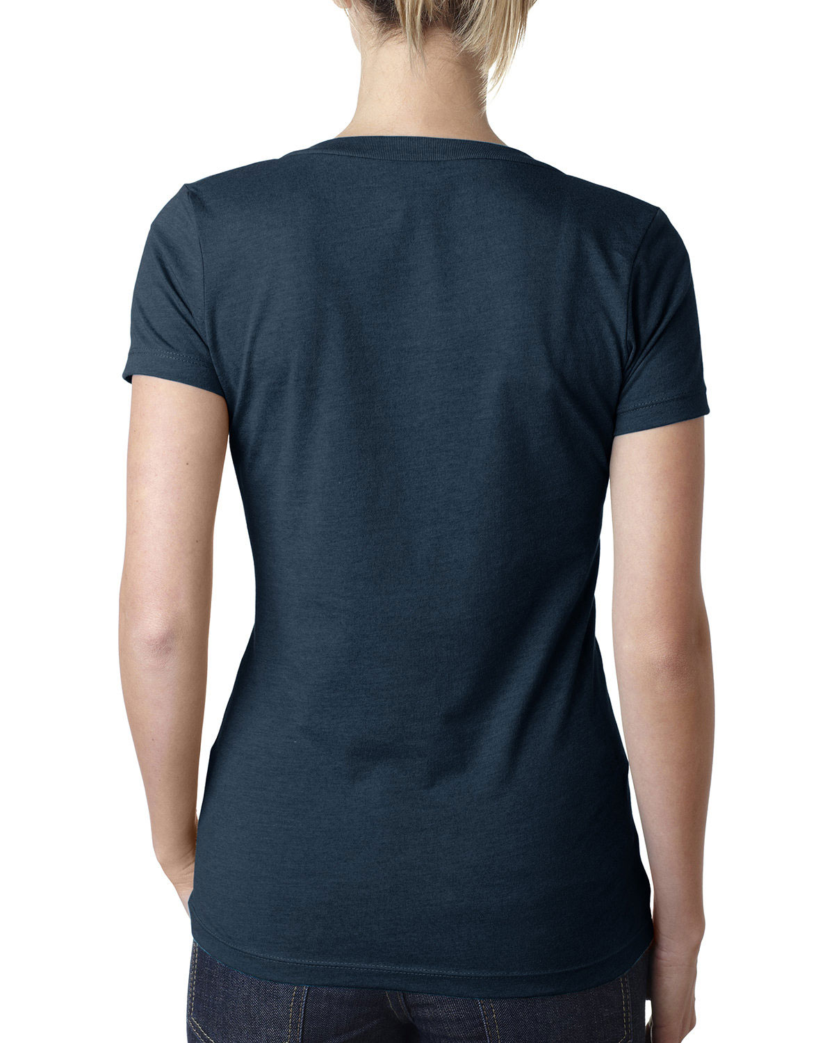 Next Level Apparel 6640 Women�s CVC Deep V-Neck T-Shirt view 2