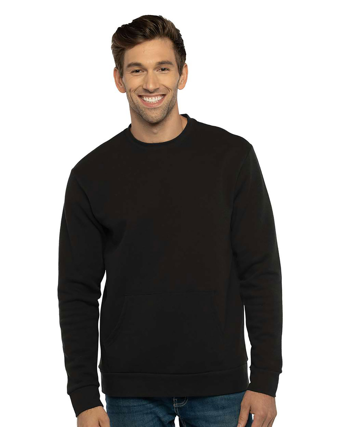 Next Level Apparel 9001 Unisex Santa Barbara Pocket Crewneck Sweatshirt
