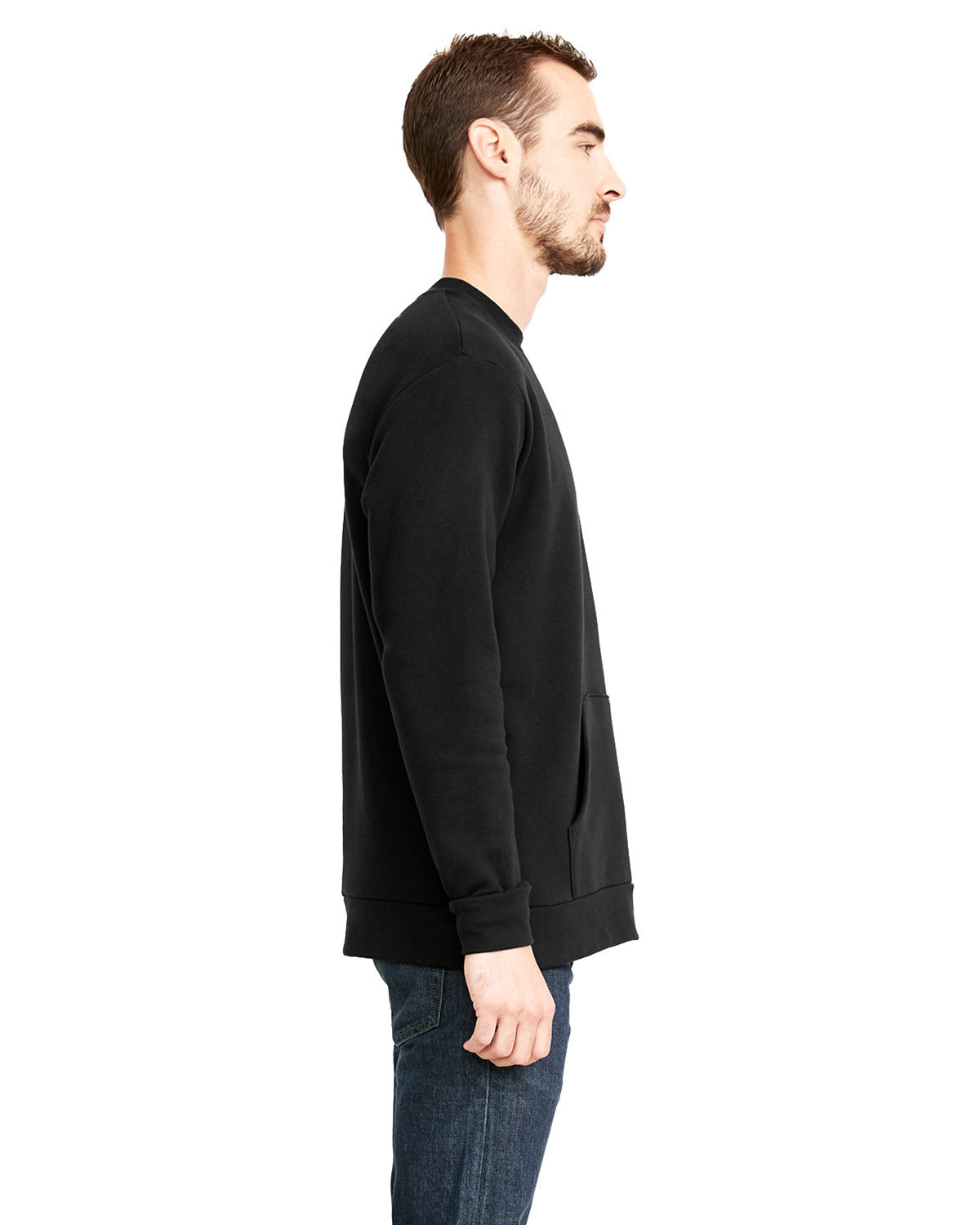 Next Level Apparel 9001 Unisex Santa Barbara Pocket Crewneck Sweatshirt view 3