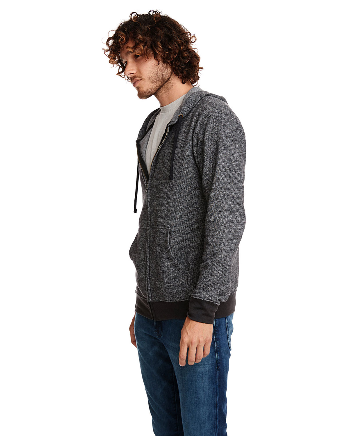 Next Level Apparel 9600 Unisex Pacifica Full-Zip Hoodie Sweatshirt view 3