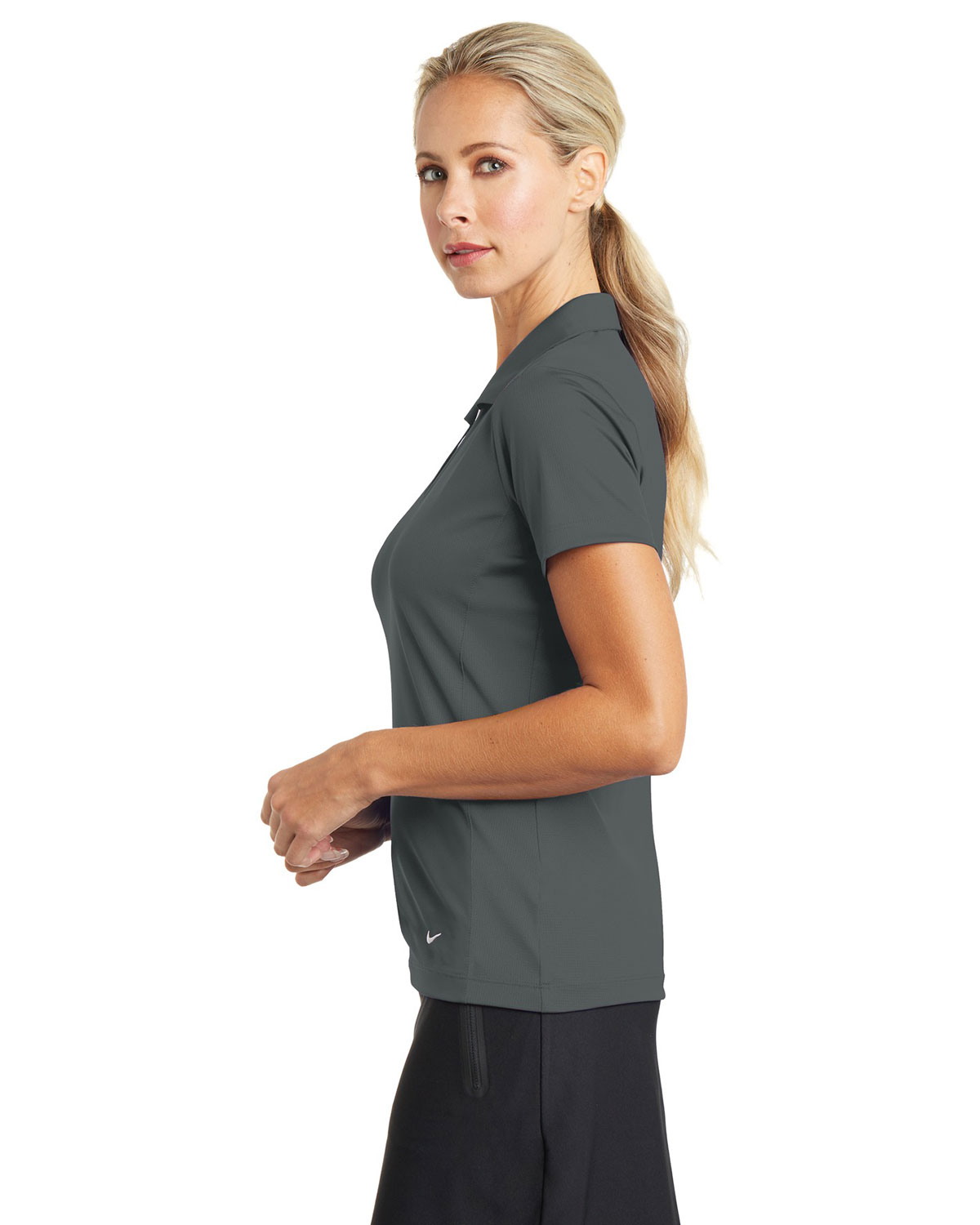 Nike 637165 Women's Dri-FIT Vertical Mesh Polo view 3
