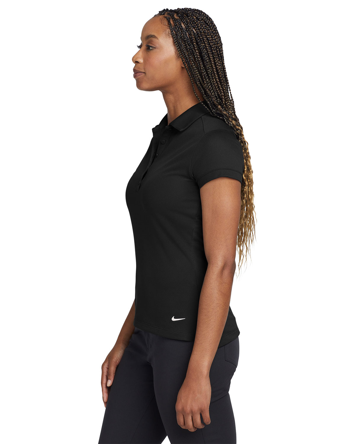 Nike 746100 Women's Dri-FIT Solid Icon Pique Modern Fit Polo view 3