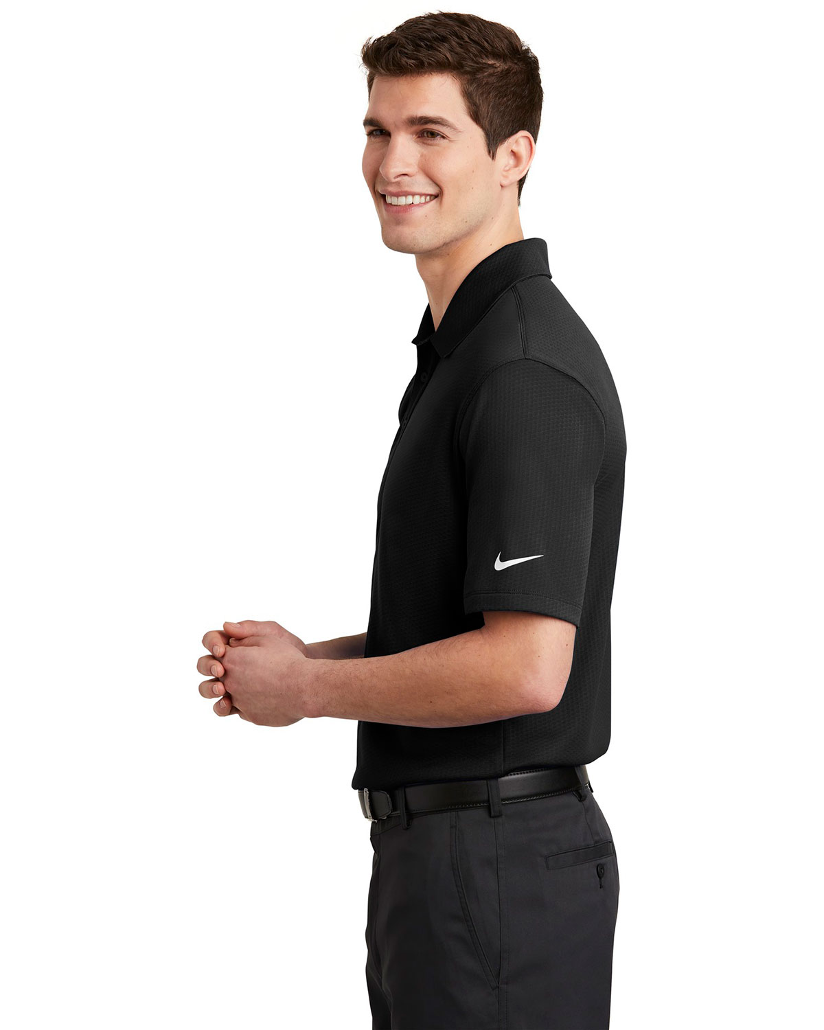 Nike NKAH6266 Dri-FIT Hex Textured Polo view 3