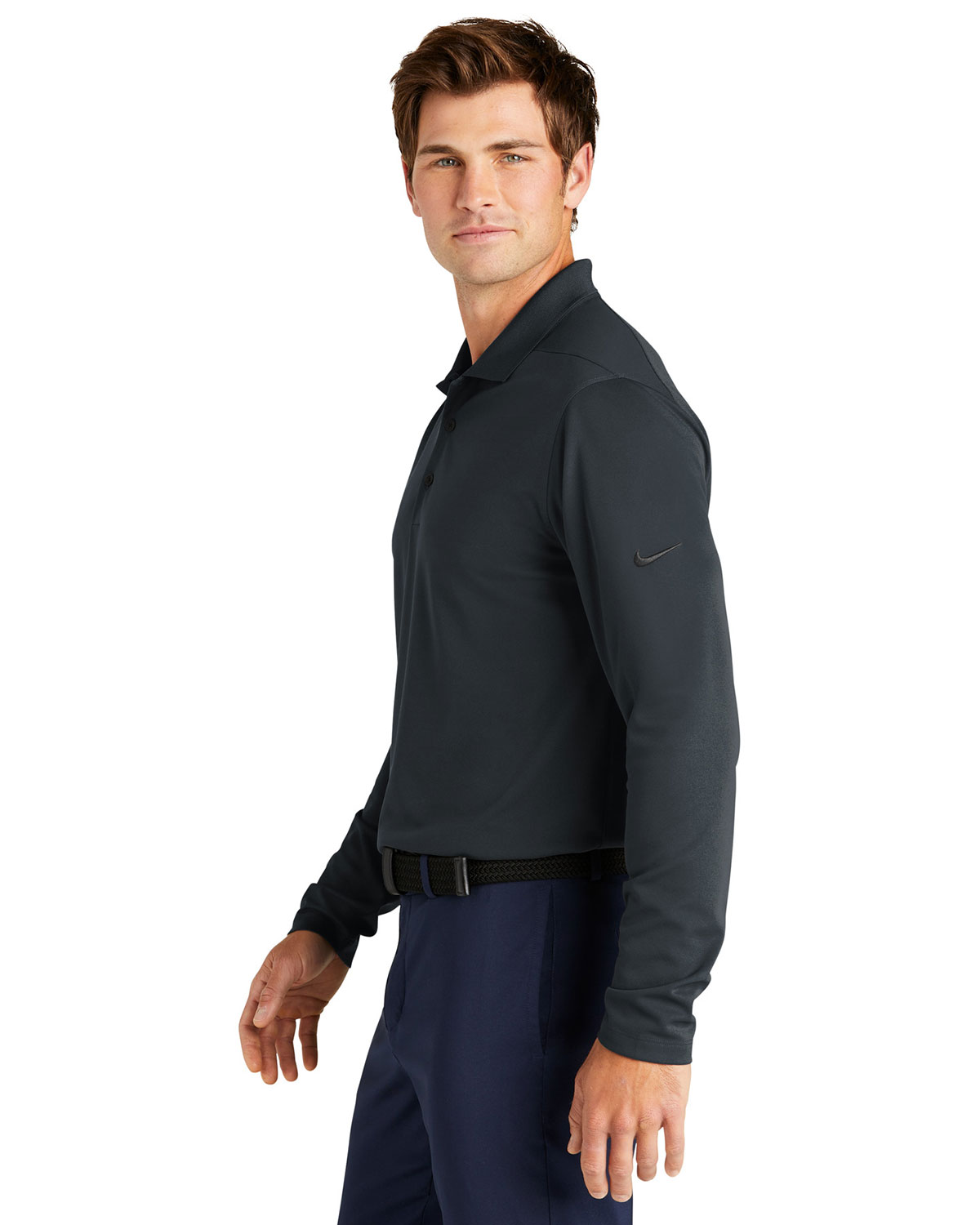 Nike NKDC2104 Dri-FIT Micro Pique 2.0 Long Sleeve Polo view 3