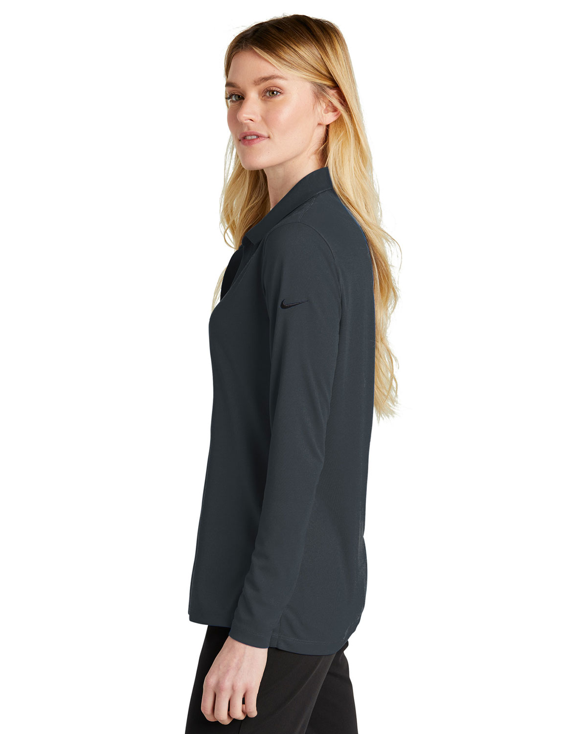 Nike NKDC2105 Women's Dri-FIT Micro Pique 2.0 Long Sleeve Polo view 3