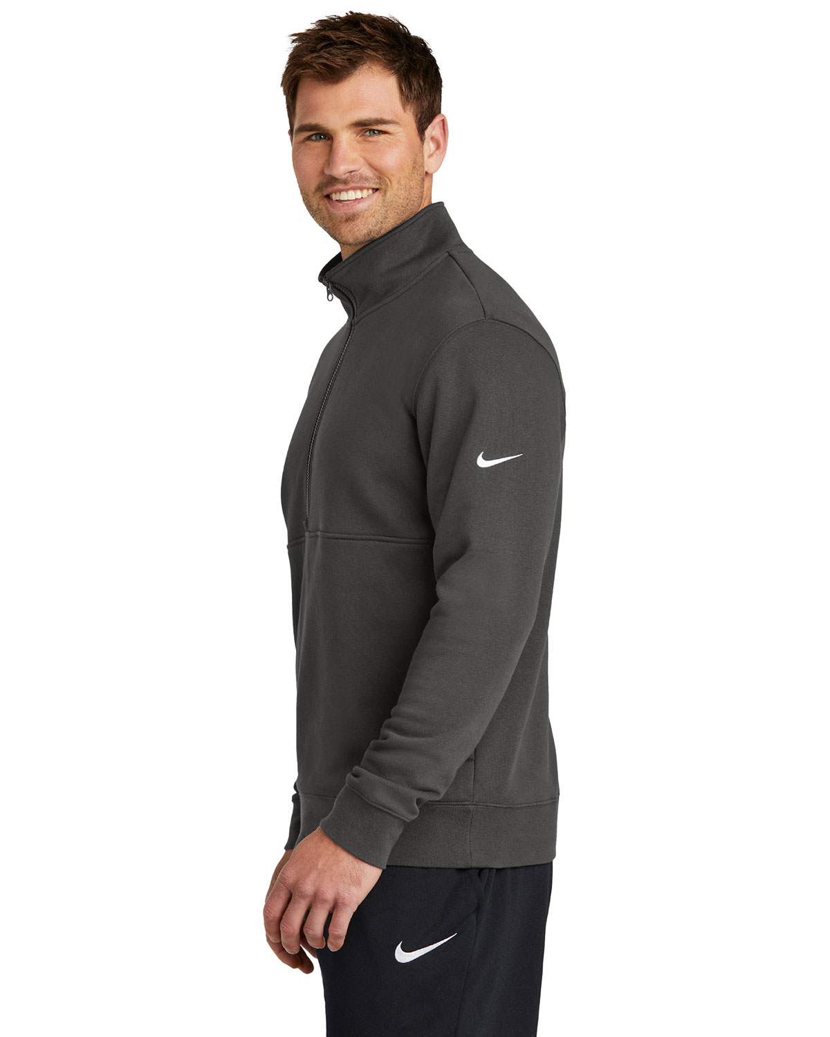 Nike NKDX6718 Club Fleece Sleeve Swoosh 1/2-Zip view 3