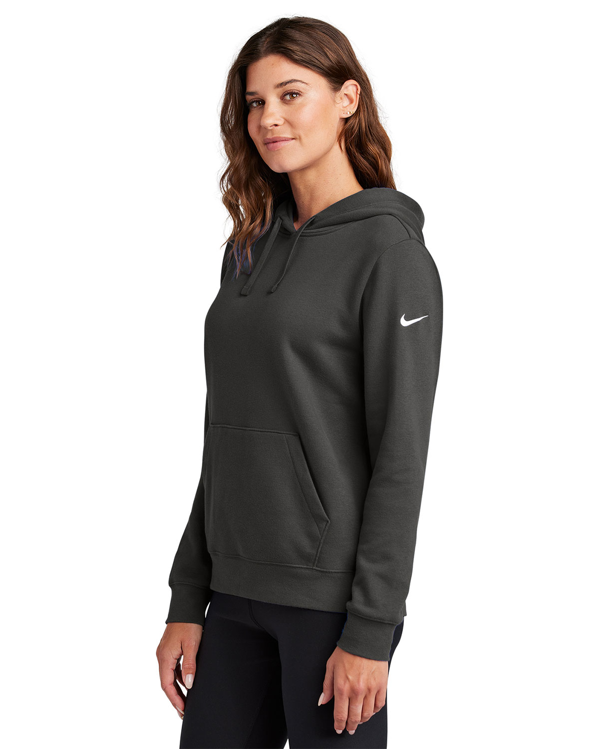 Nike NKFD9889 Women's Club Fleece Sleeve Swoosh Pullover Hoodie view 3