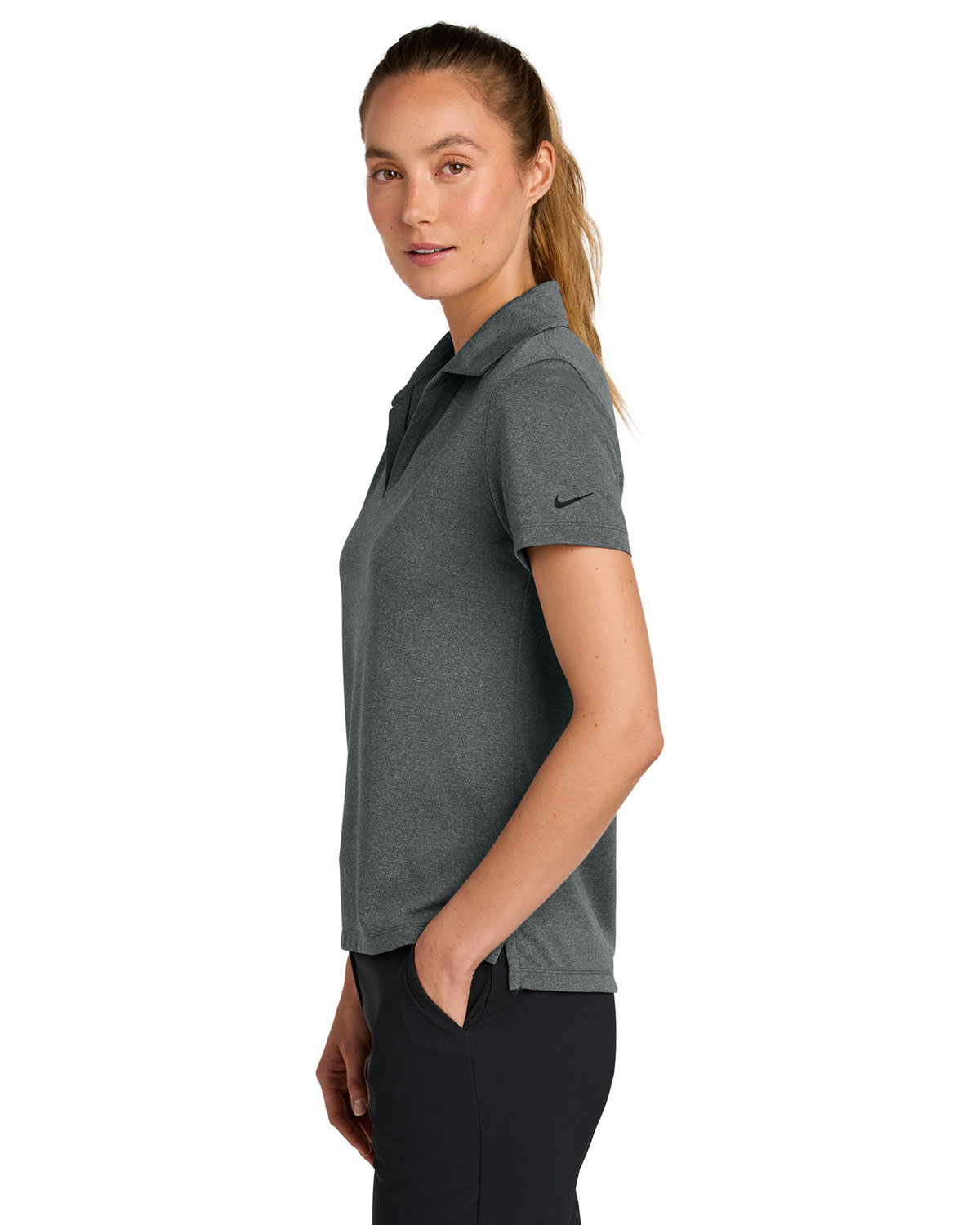 Nike NKFQ4793 Women's Dri-FIT Smooth Heather Polo view 3