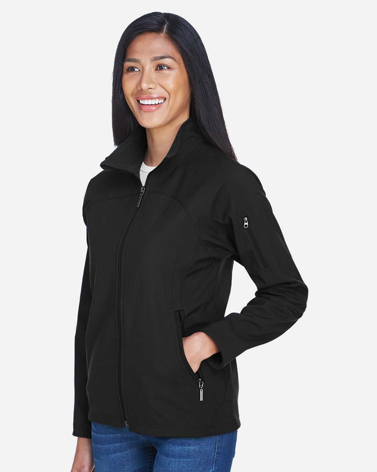 North End 78034 Women's 3-Layer Fleece Performance Soft Shell Jacket view 3