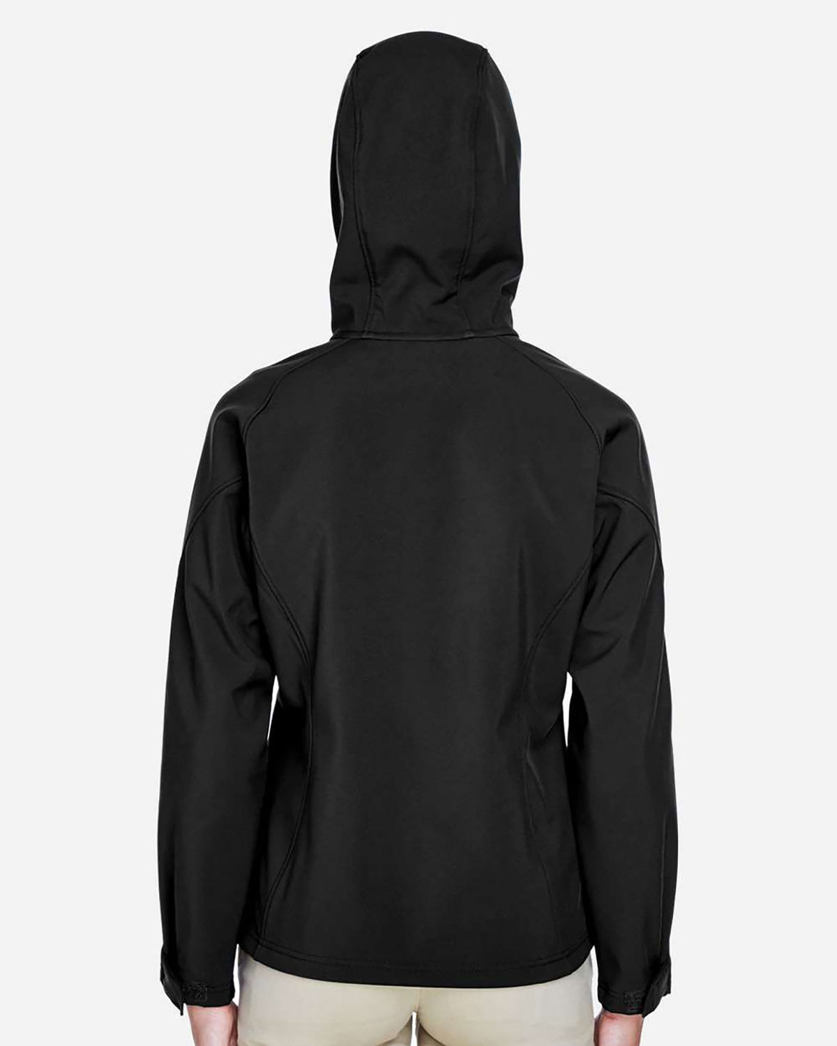North End 78166 Women's Prospect Two-Layer Fleece Bonded Soft Shell Hooded Jacket view 2